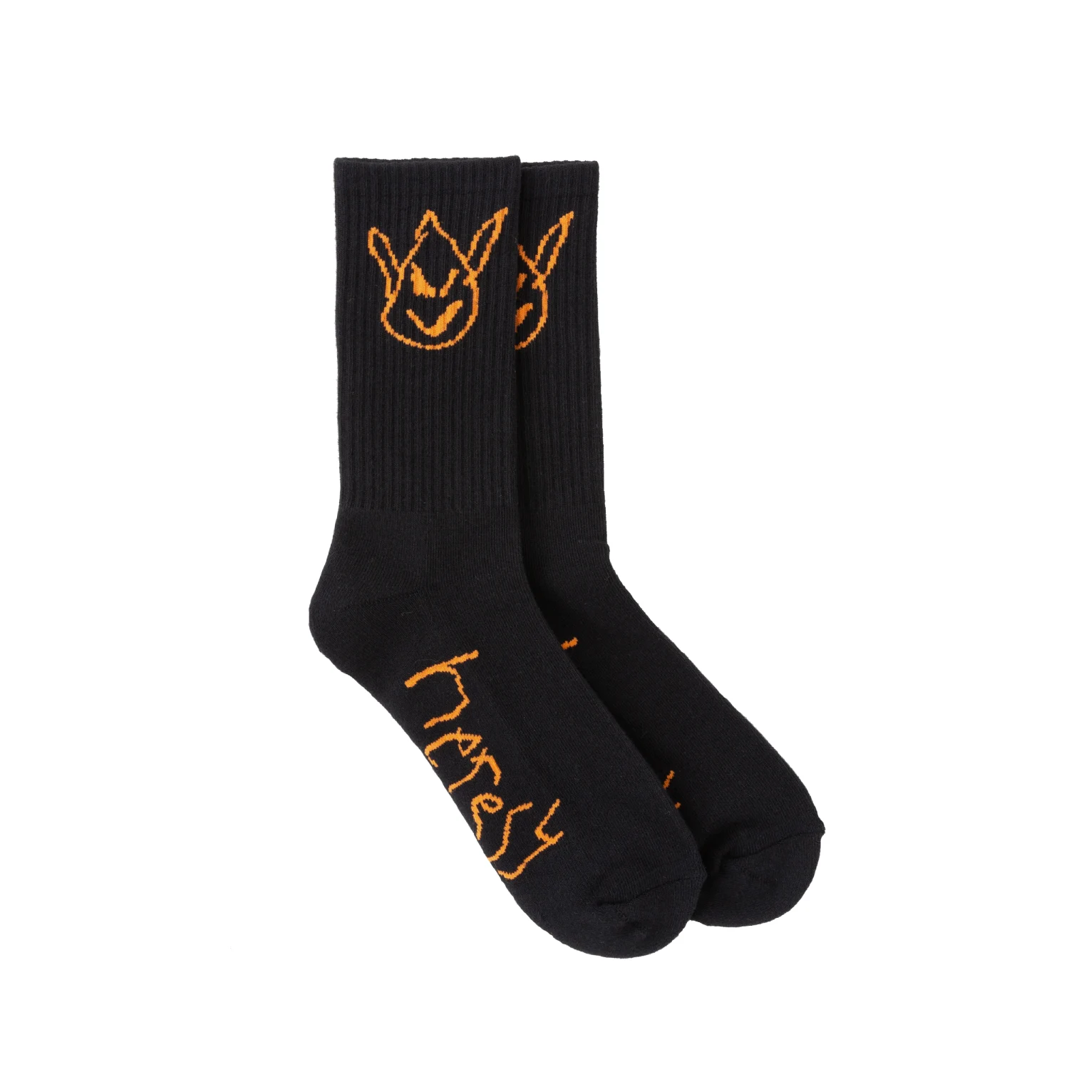 Heresy Goblin Socks Black pair in a white background