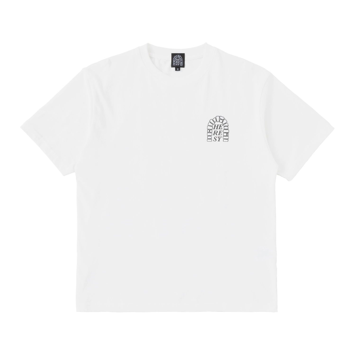 Heresy Arch T-Shirt Ecru front view in a white background