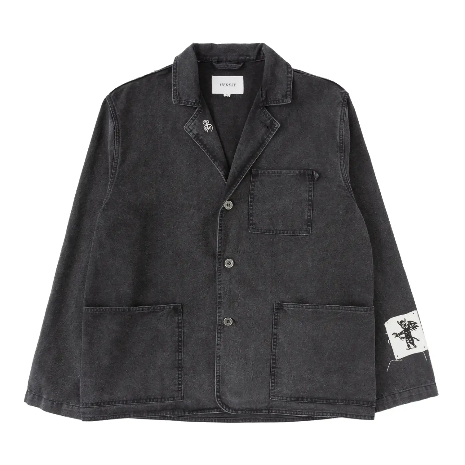 Heresy Barrow Jacket Ash front view in a white background