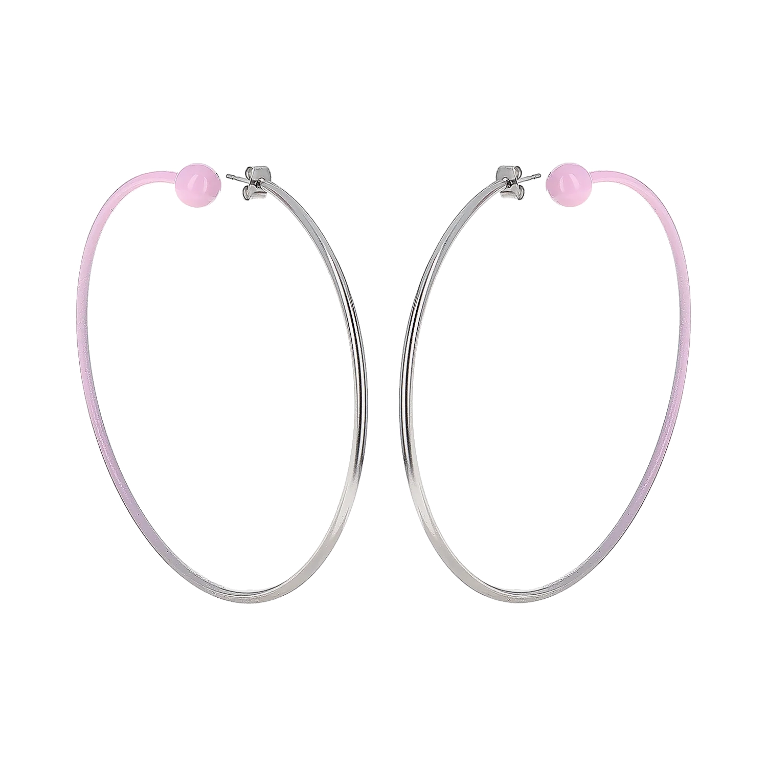 Justine Clenquet Marfa Gradient Pink Earrings in a white background