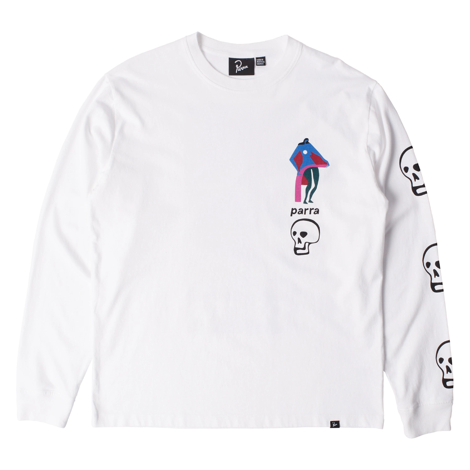Lowering the bar long sleeve t-shirt White front view in a white background