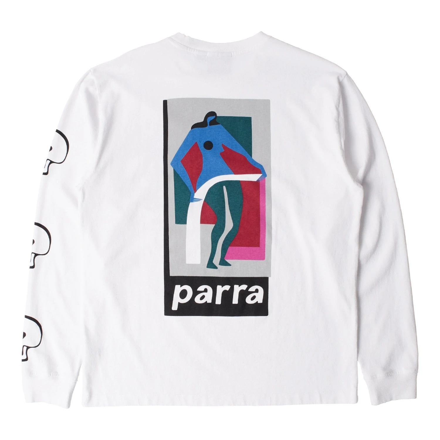 Lowering the bar long sleeve t-shirt White back view in a white background