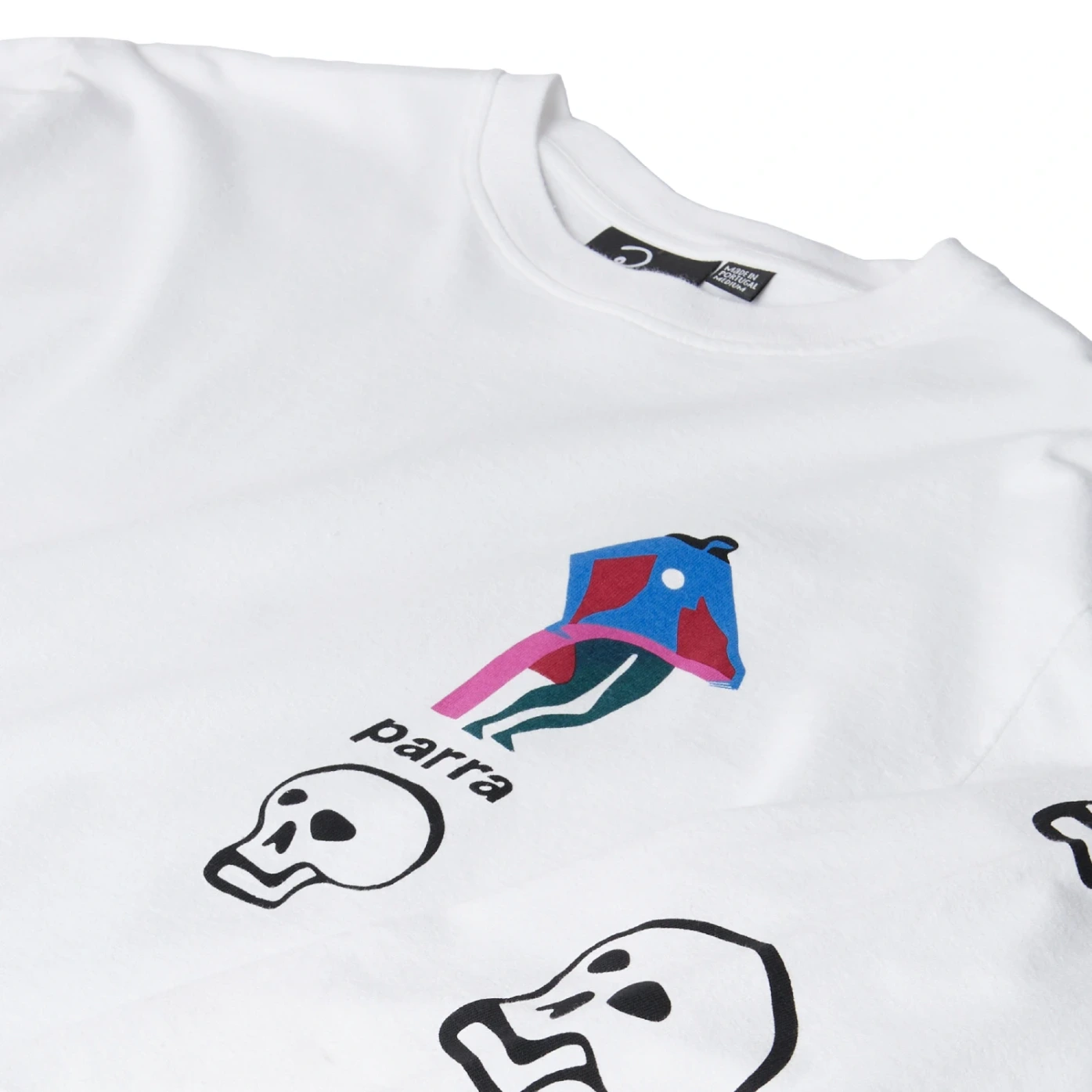 Lowering the bar long sleeve t-shirt White front view sleeve detail in a white background