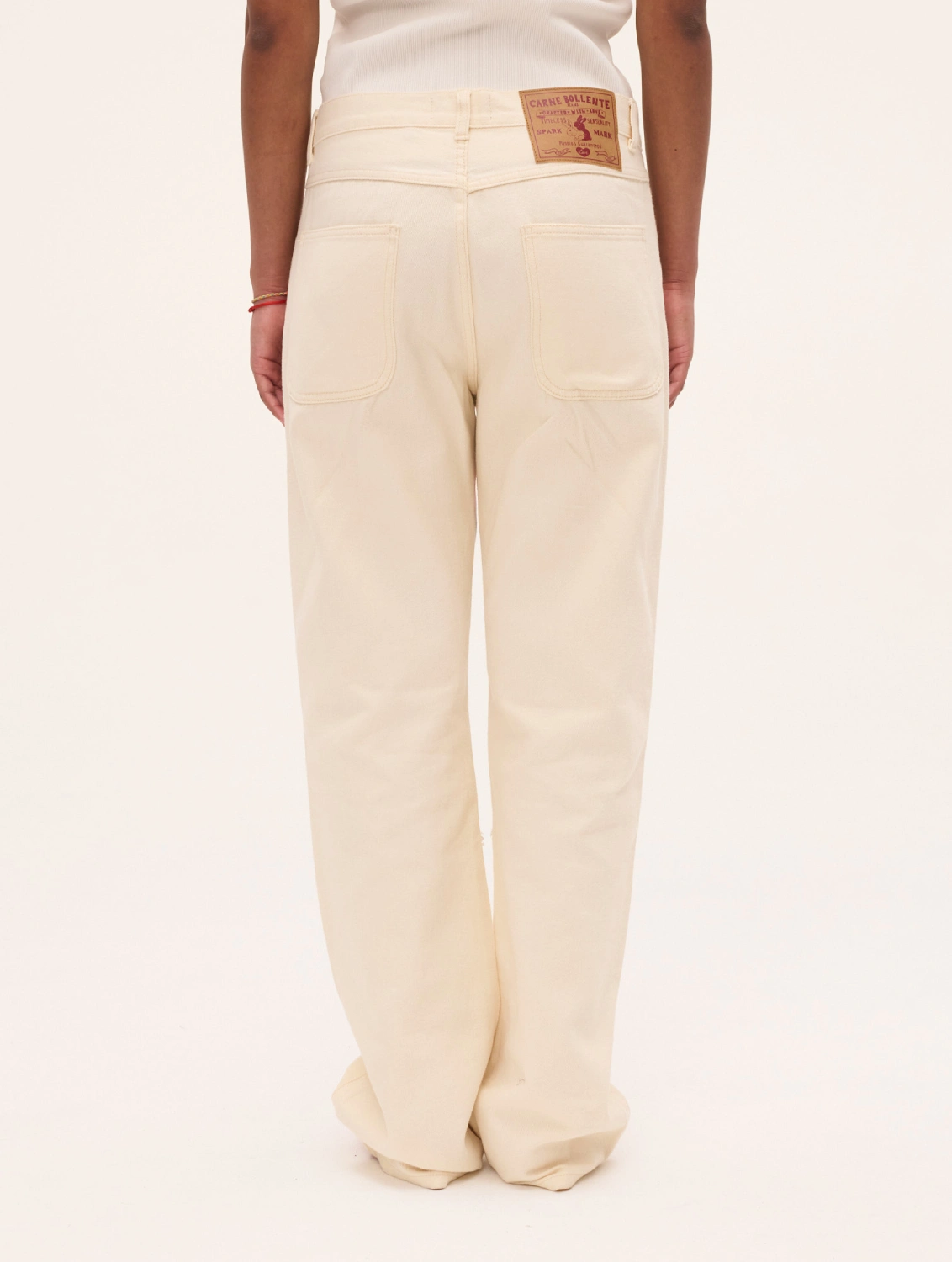Carne Bollente Paw-Sitive Vibe Trousers back view in a white background