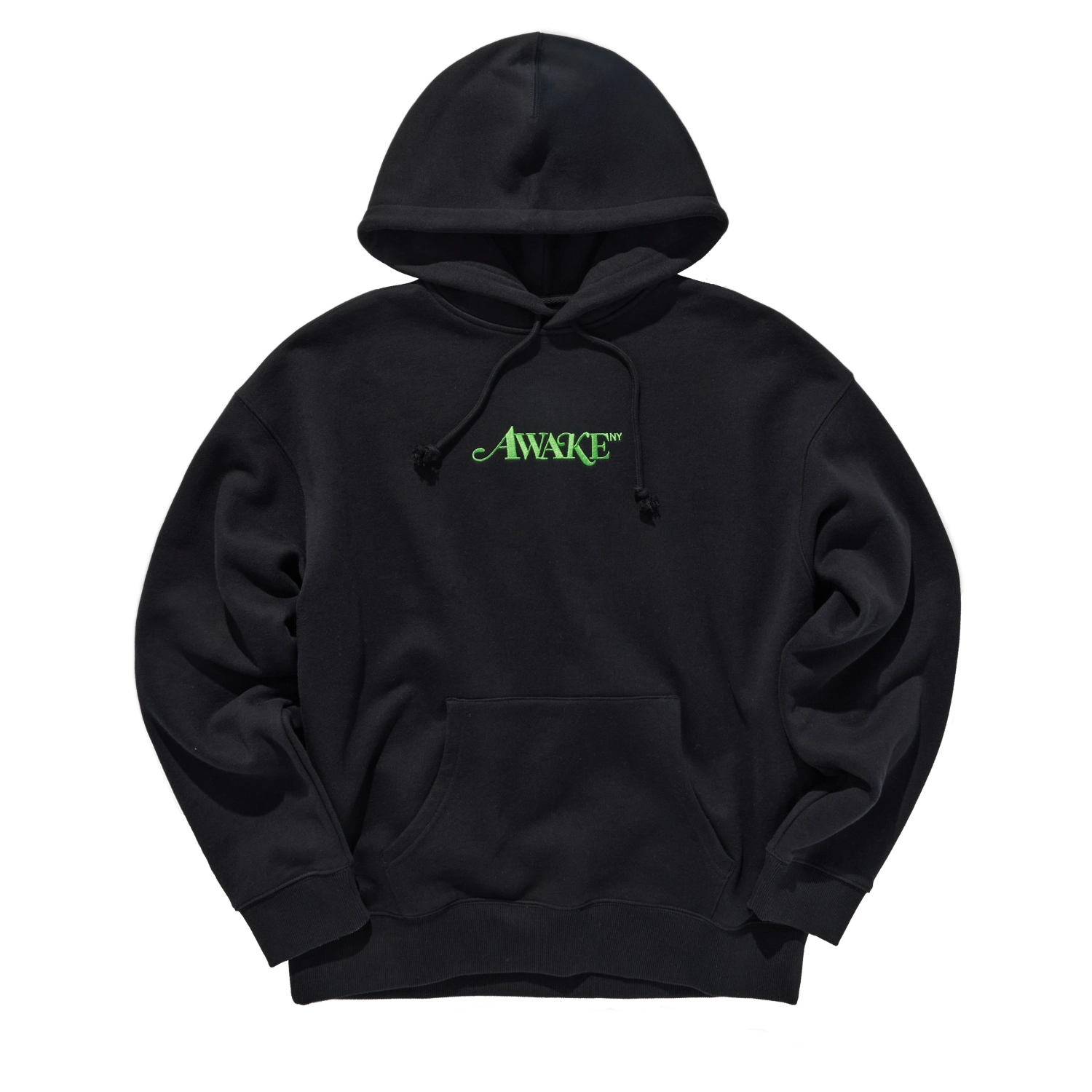 Awake NY Classic Hoodie Black front view in a white background