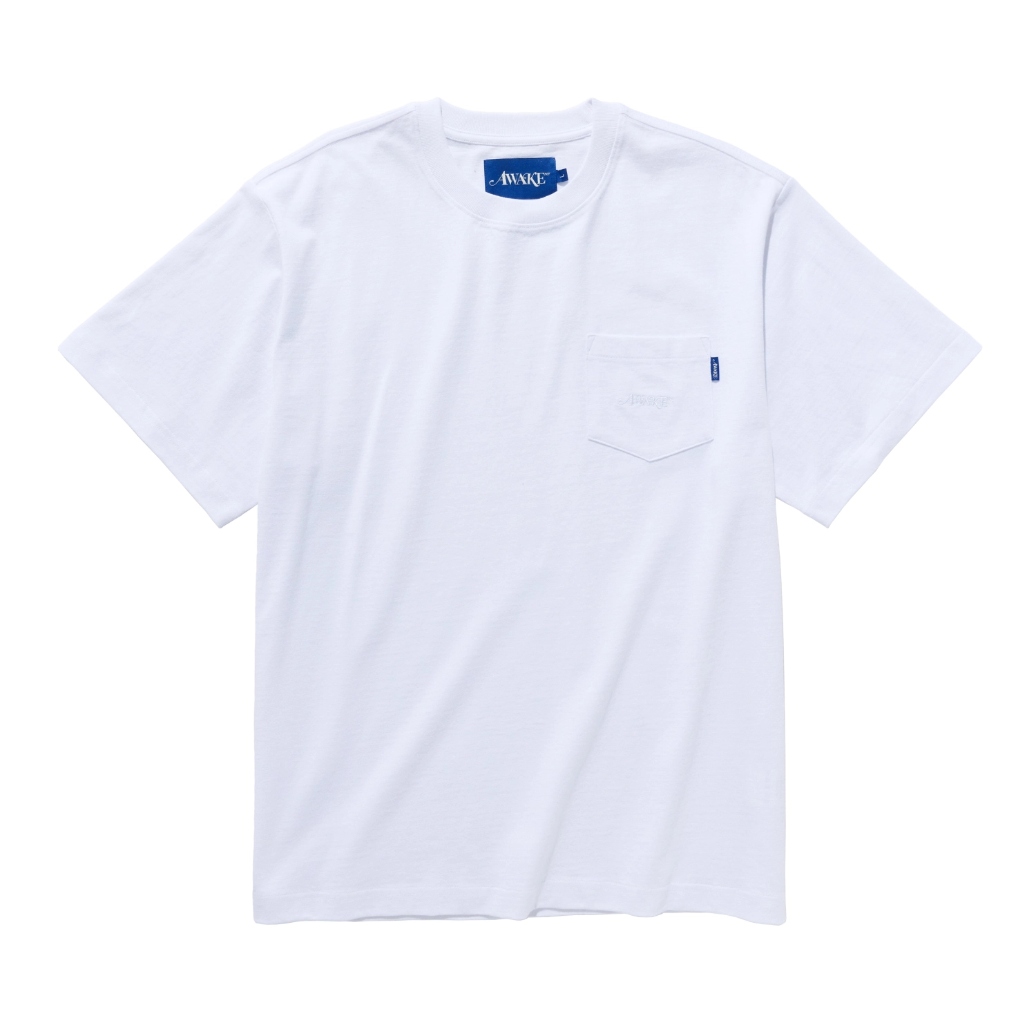 Awake NY Pocket Tee White front view in a white background