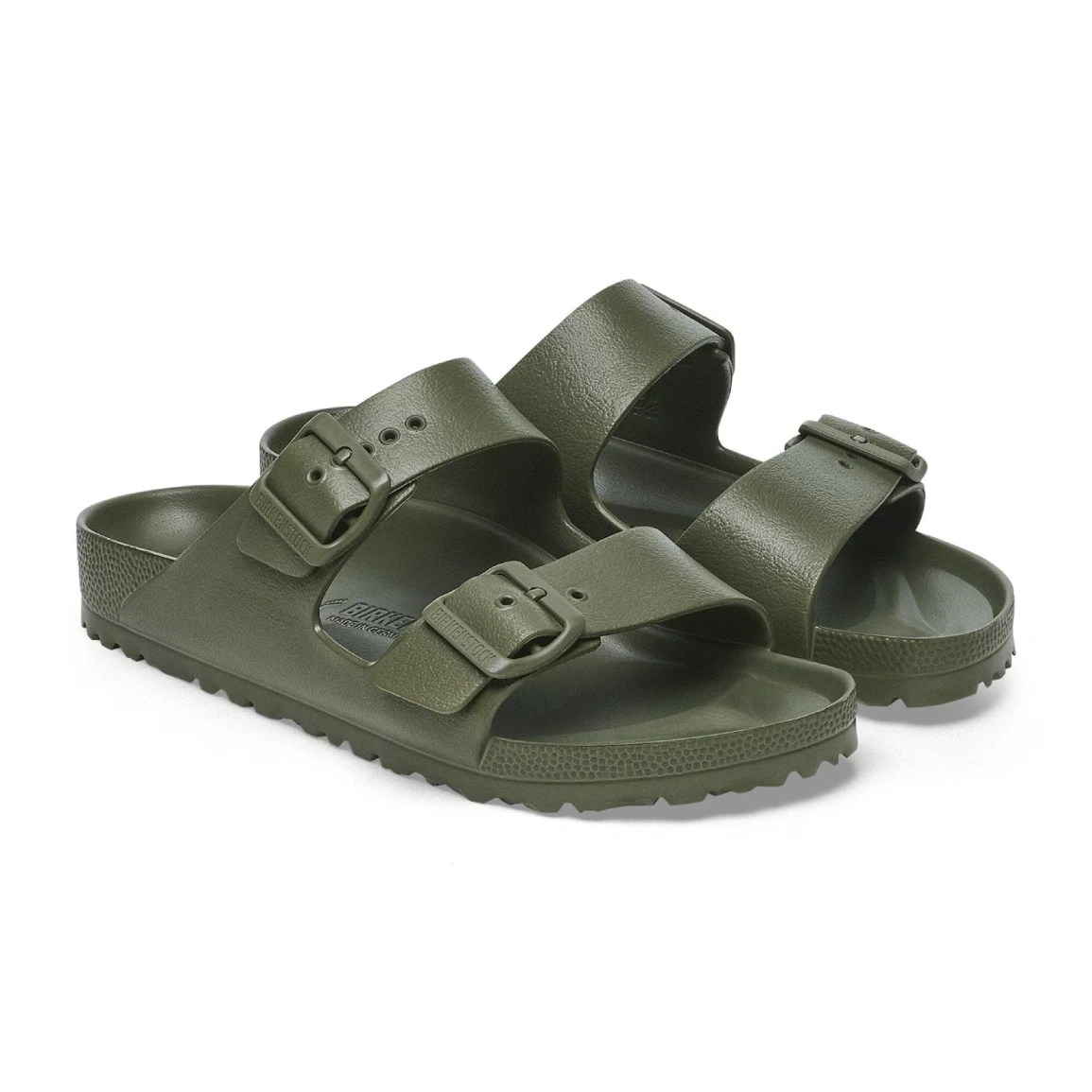 Birkenstock Arizona EVA Khaki side view in a white background