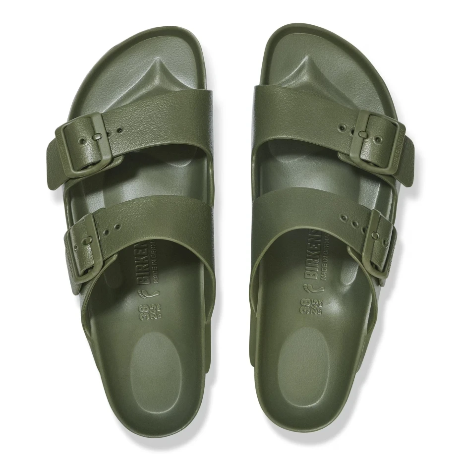 Birkenstock Arizona EVA Khaki top view in a white background
