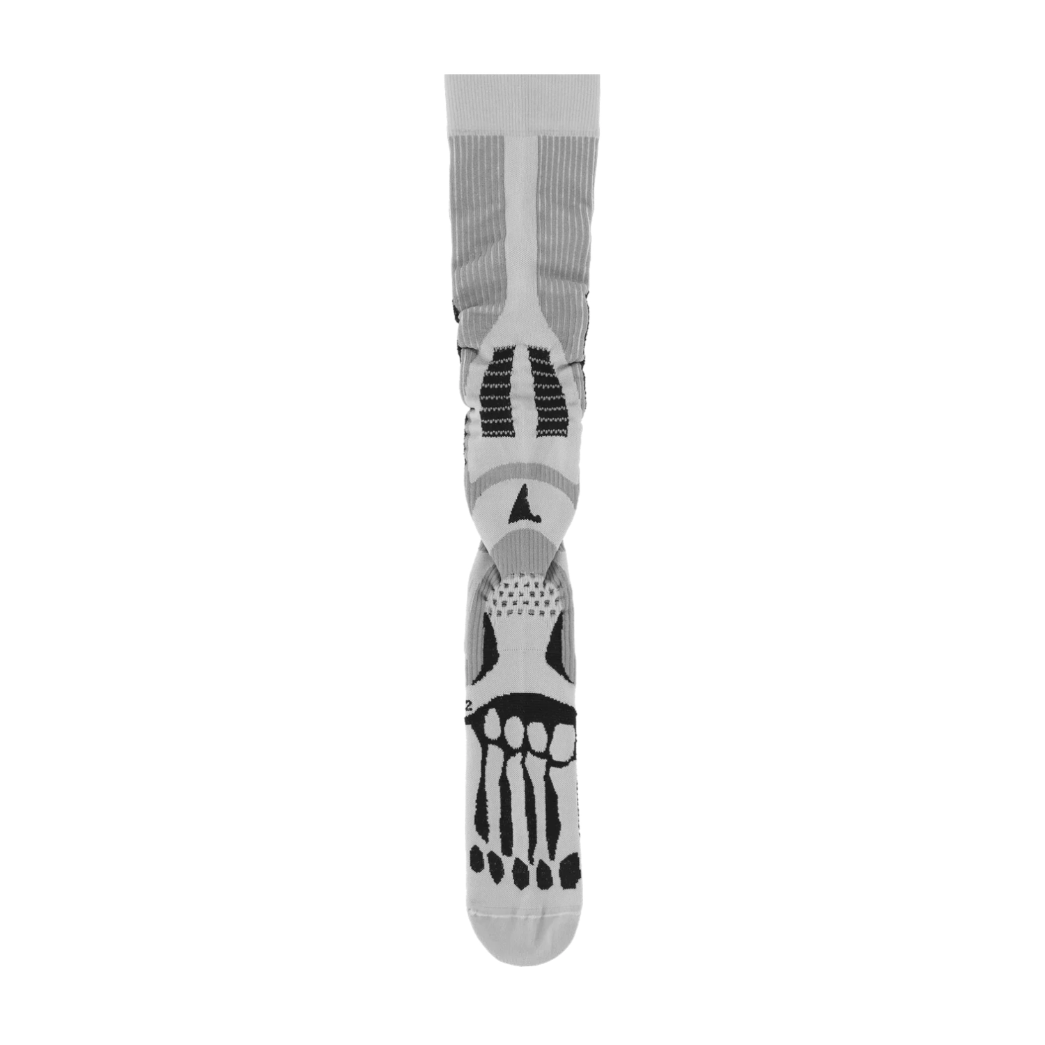 Bones Long Socks Light Grey front view in a white background