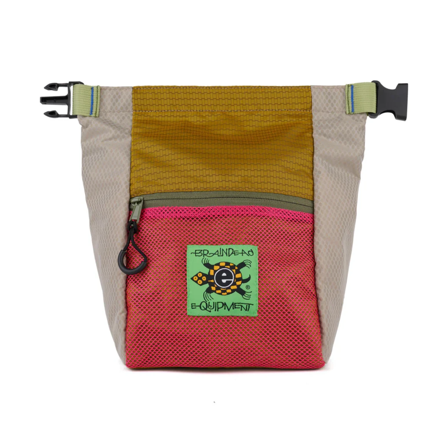 Brain Dead Equipment Large Chalk Bag Electric Yellow front view in a white background