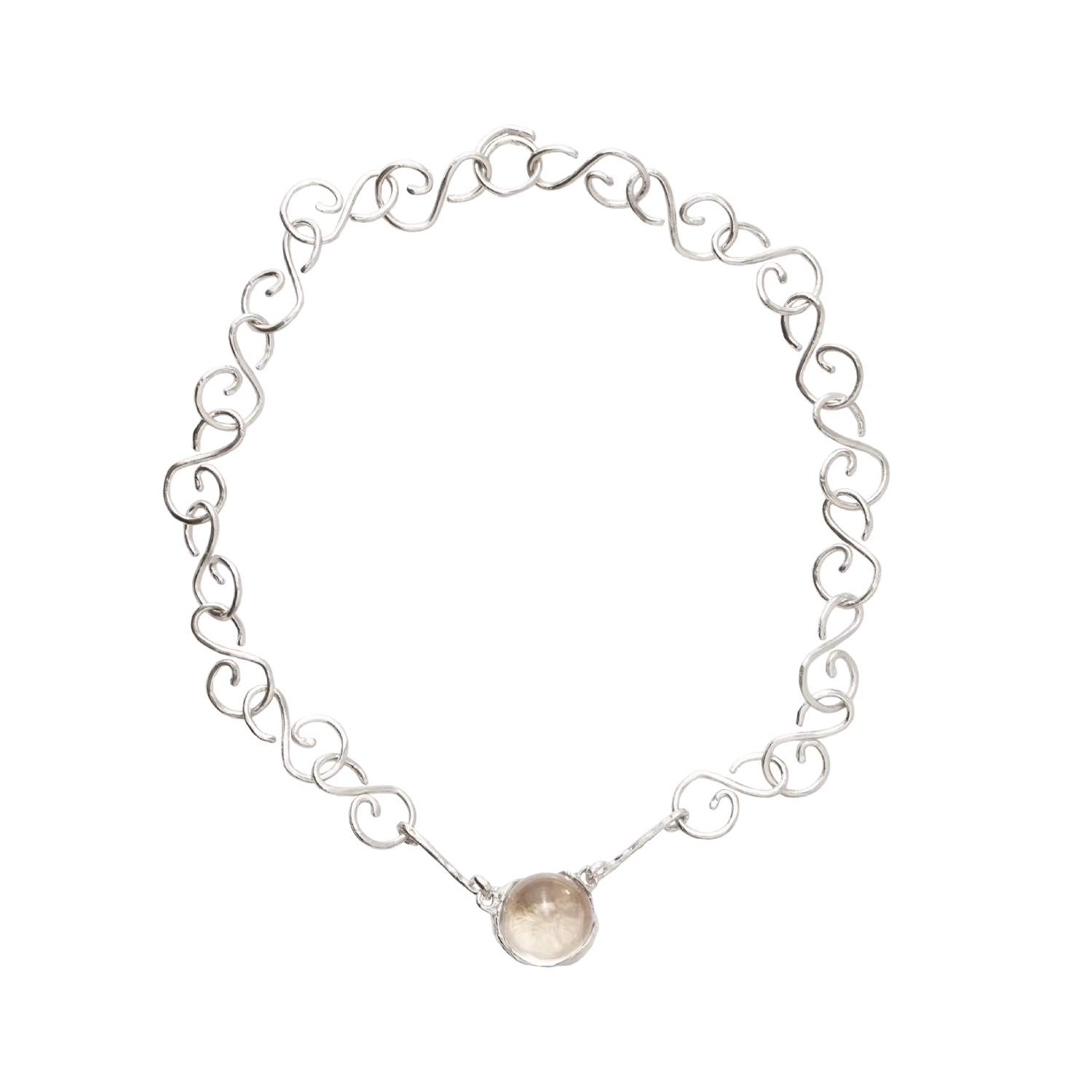 Simuero Fruto Choker Silver/Agua in a white background