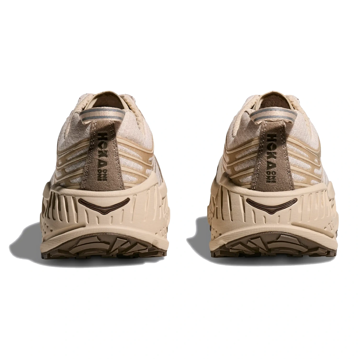 Hoka Stinson Evo OG Oat/Oat Milk back view in a white background