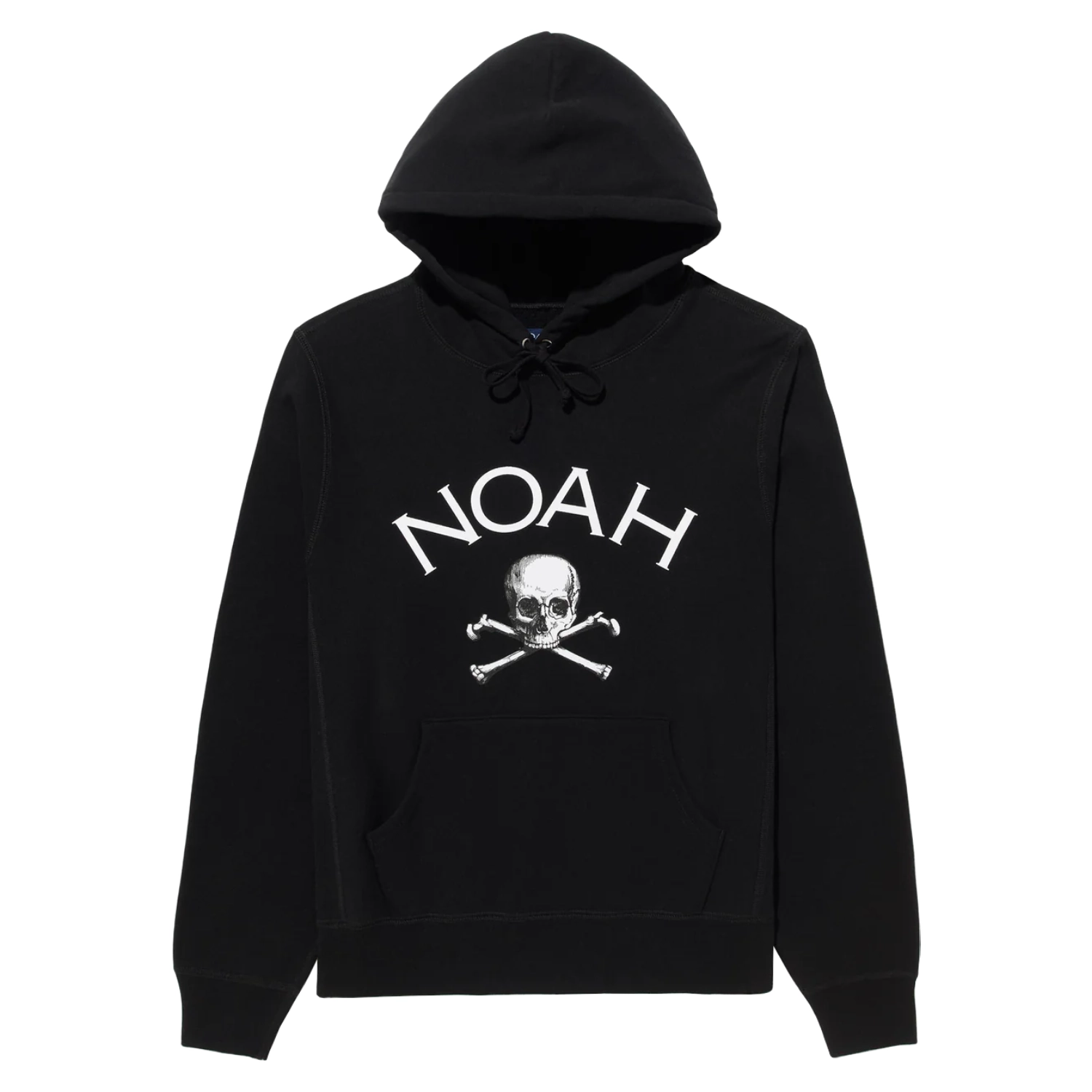 Noah Jolly Roger Core Logo Hoodie Black front view in a white background