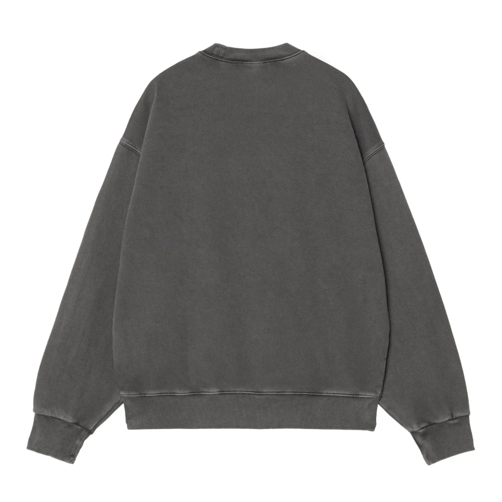 Carhartt WIP SS Nelson Sweat Graphite back view in a white background