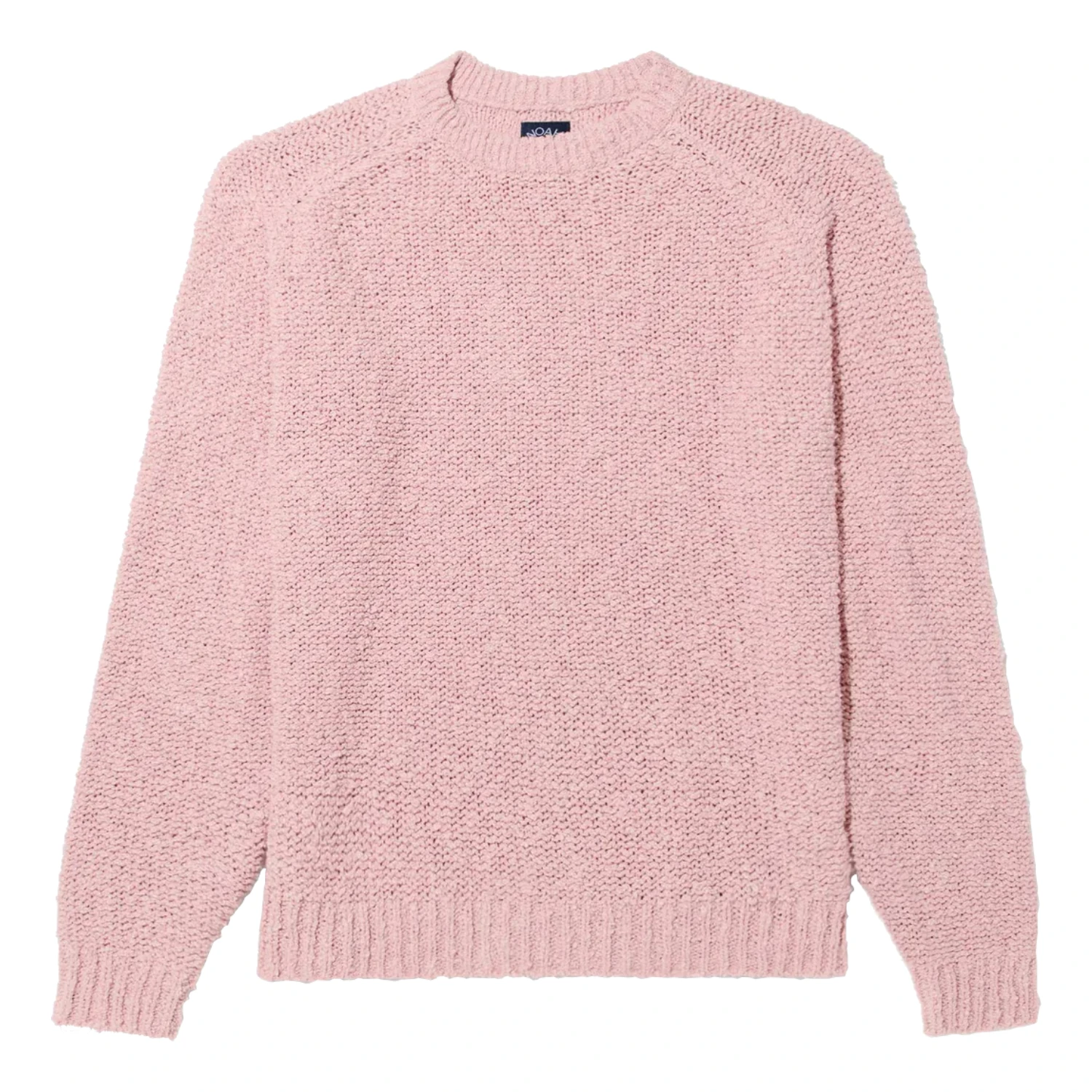Noah Popcorn Yarn Sweater Pink front view in a white background