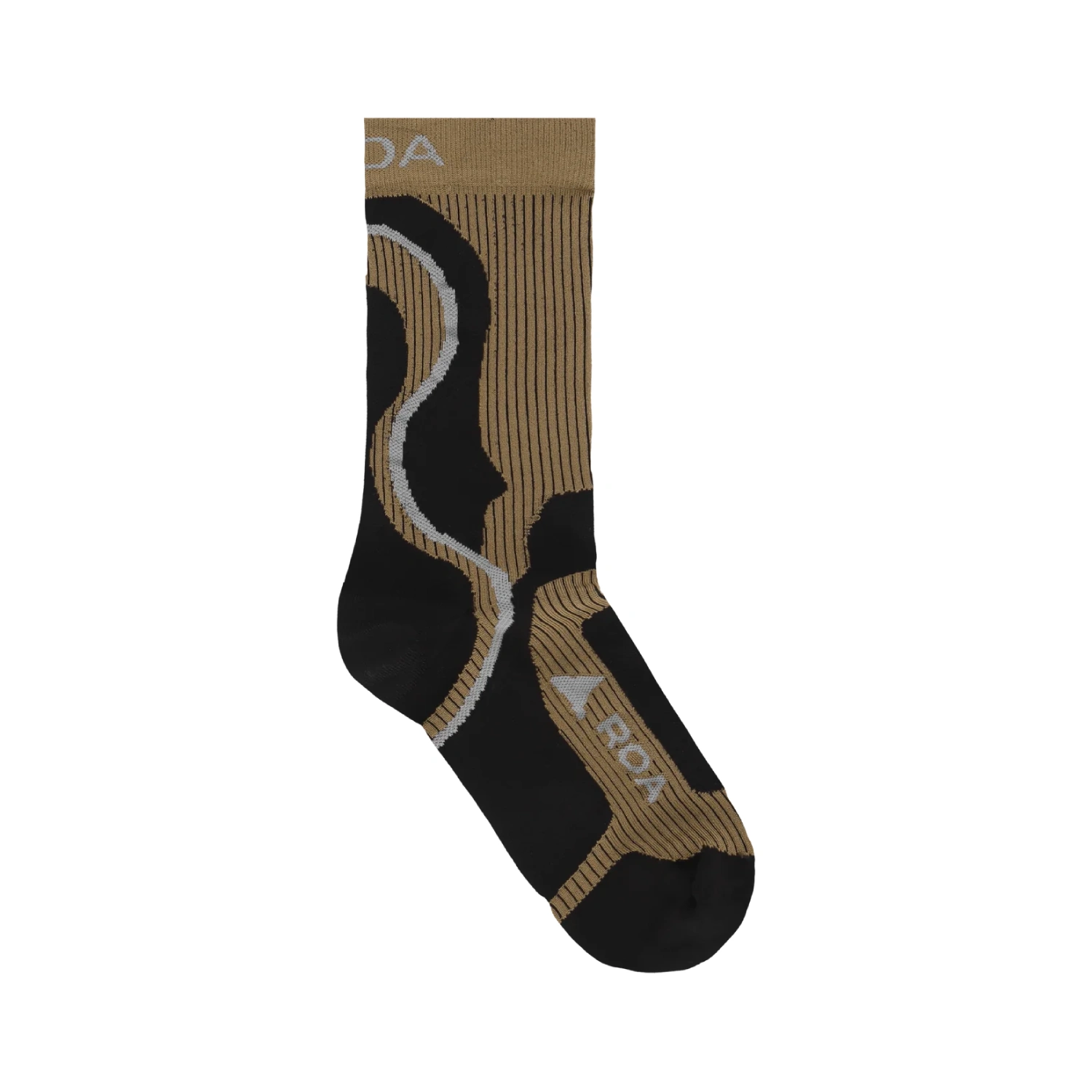 Roa Technical Socks Brown side view in a white background