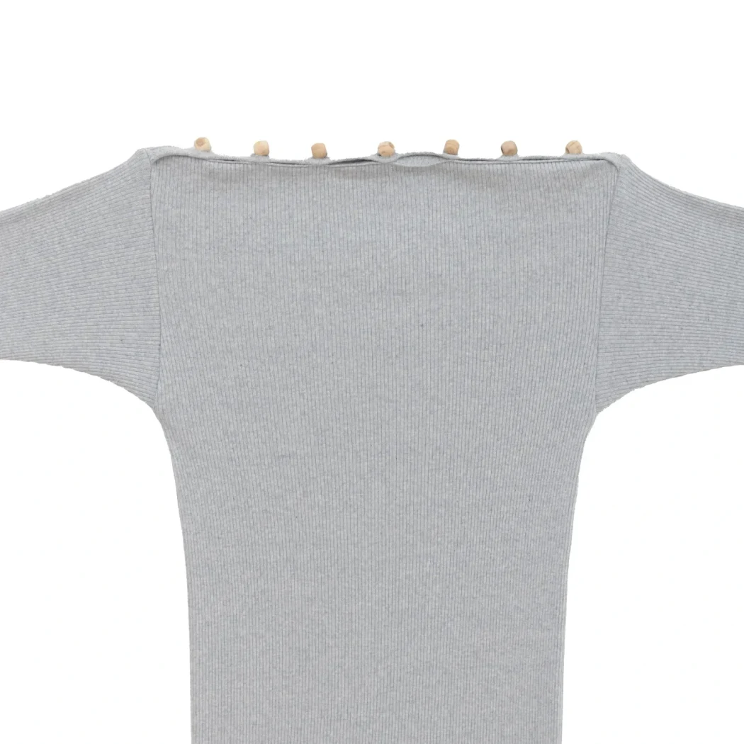Baserange Tav Long Sleeve Tee Hardin Blue front view detail in a white background