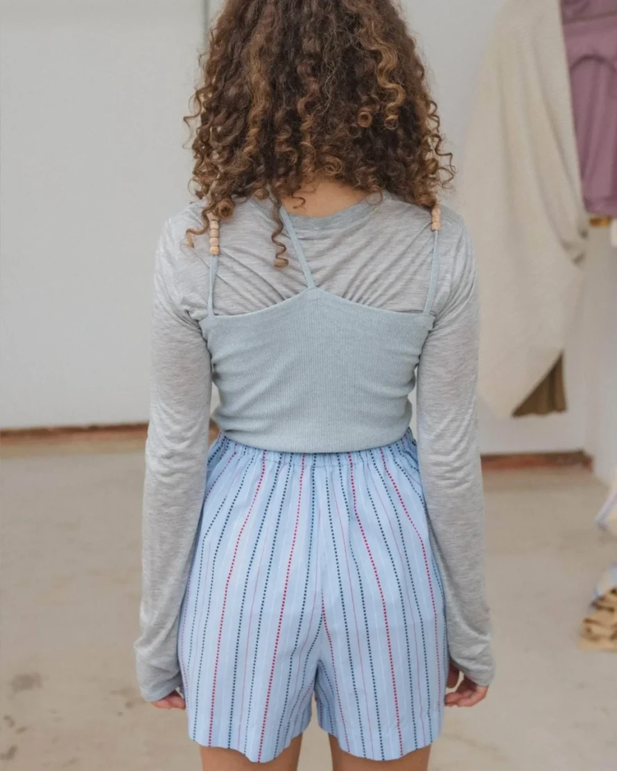 Baserange Tav Tank Hardin Blue back view on model