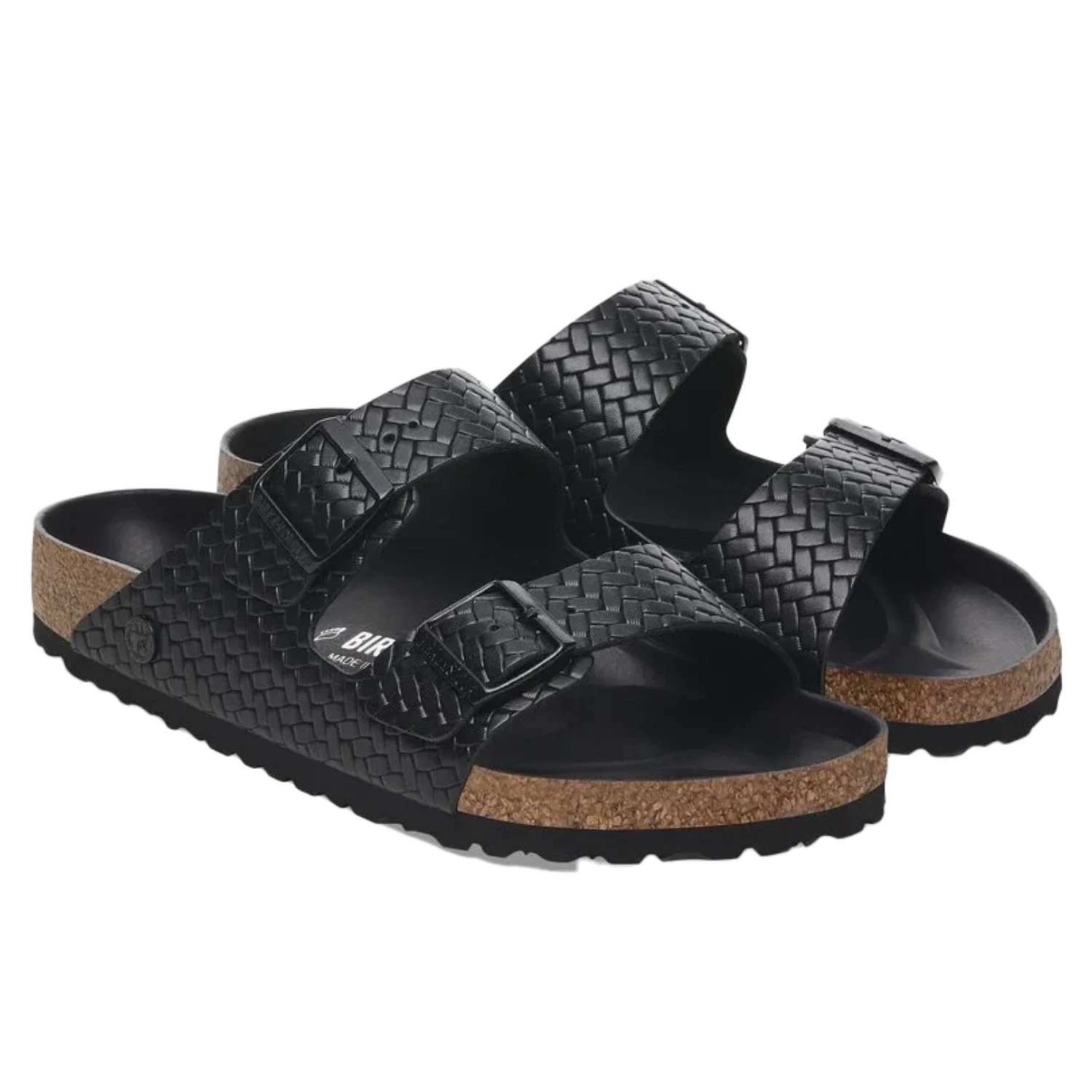 Birkenstock Arizona Woven Black side view in a white background