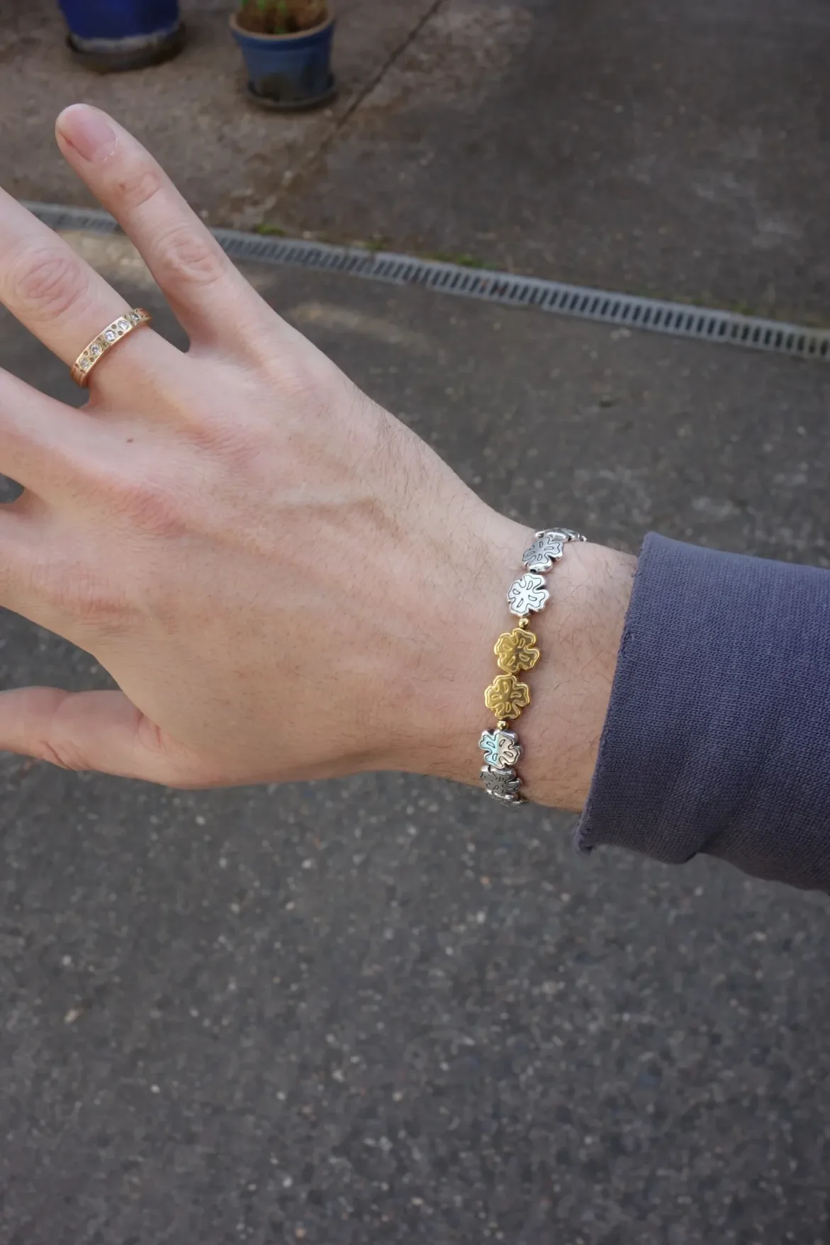 Gottlob Edition No. 3 Bracelet Silver Gold on model