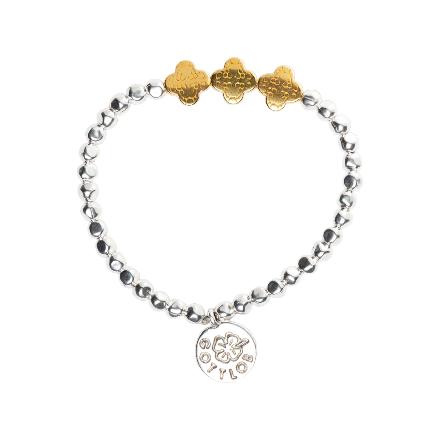 Gottlob Edition No. 4 Bracelet Silver Gold in a white background