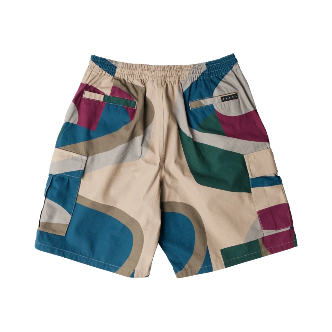 by Parra The Wall Camo Shorts back view in a white background