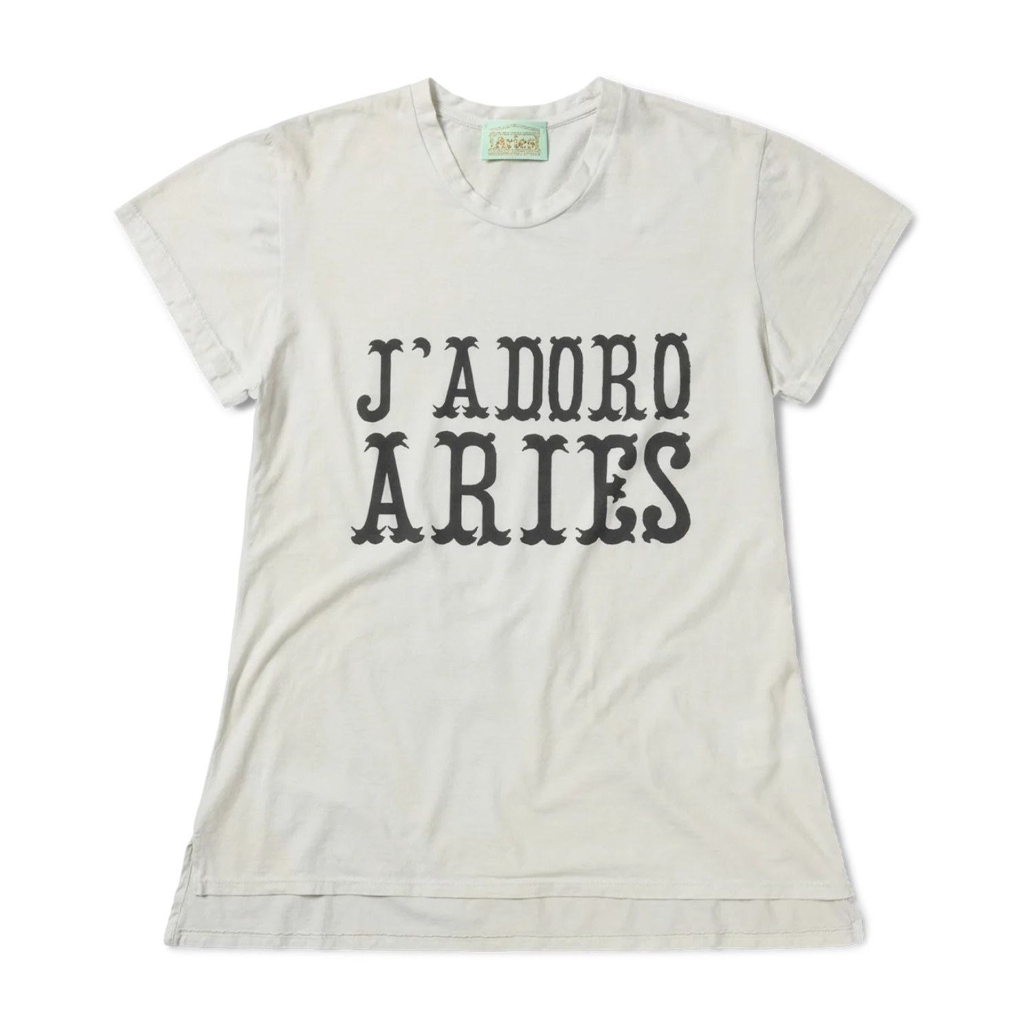 Aries JAdoro Western Cap Sleeve Tee front view in a white background