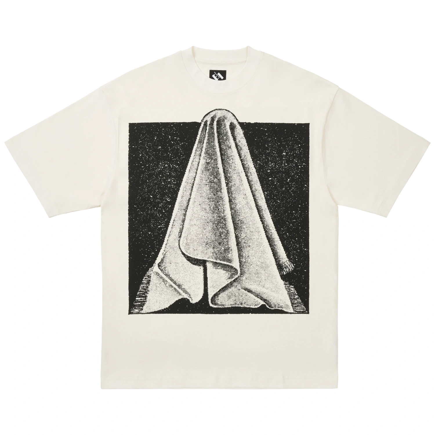 The Trilogy Tapes Drapery T-Shirt White front view in a white background