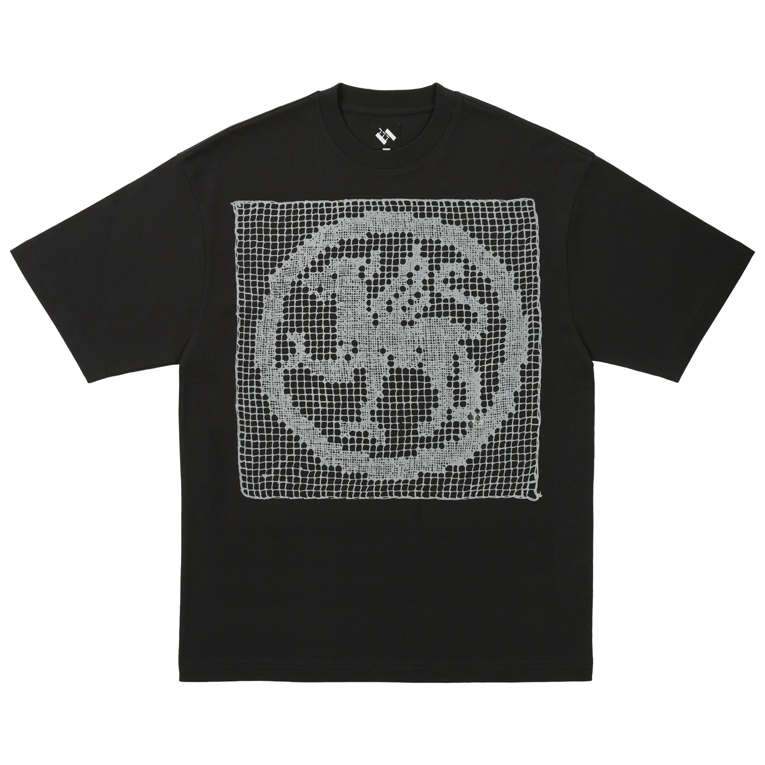The Trilogy Tapes Filet T-Shirt Black front view in a white background