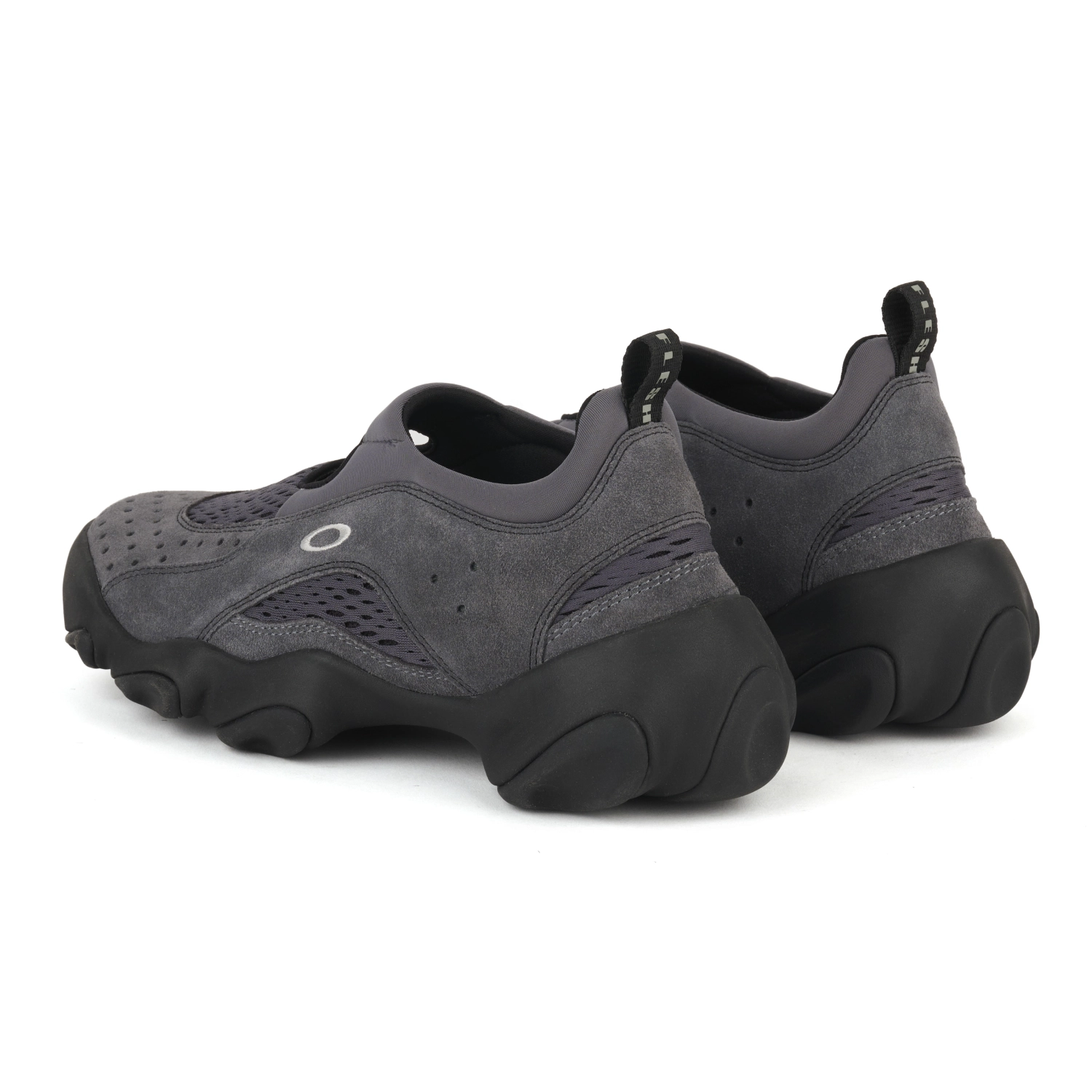 Oakley Factory Team Flesh Sandal Asphalt side/back view in a white background