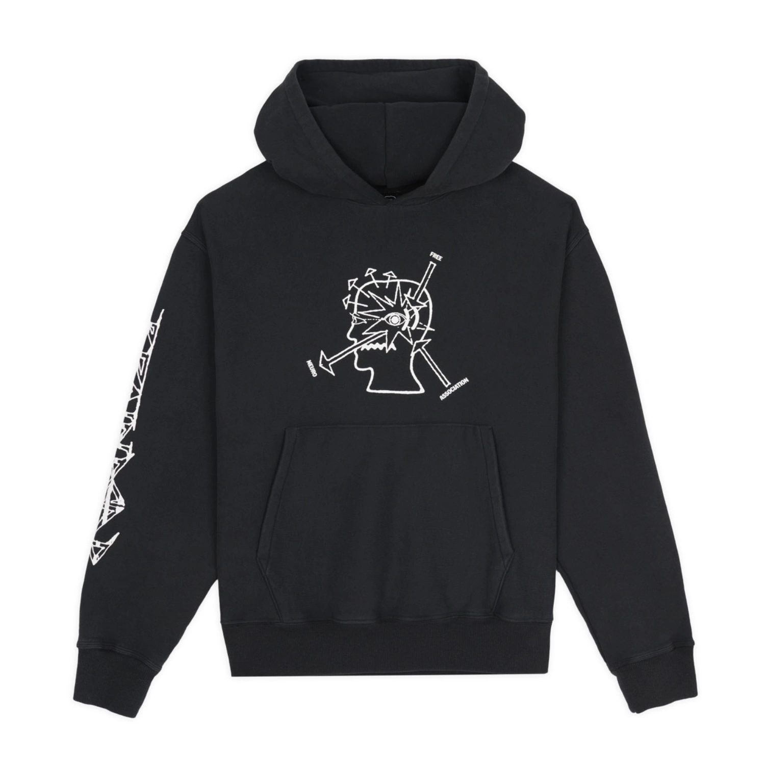 Brain Dead Neuro Free Association Hoodie front view in a white background