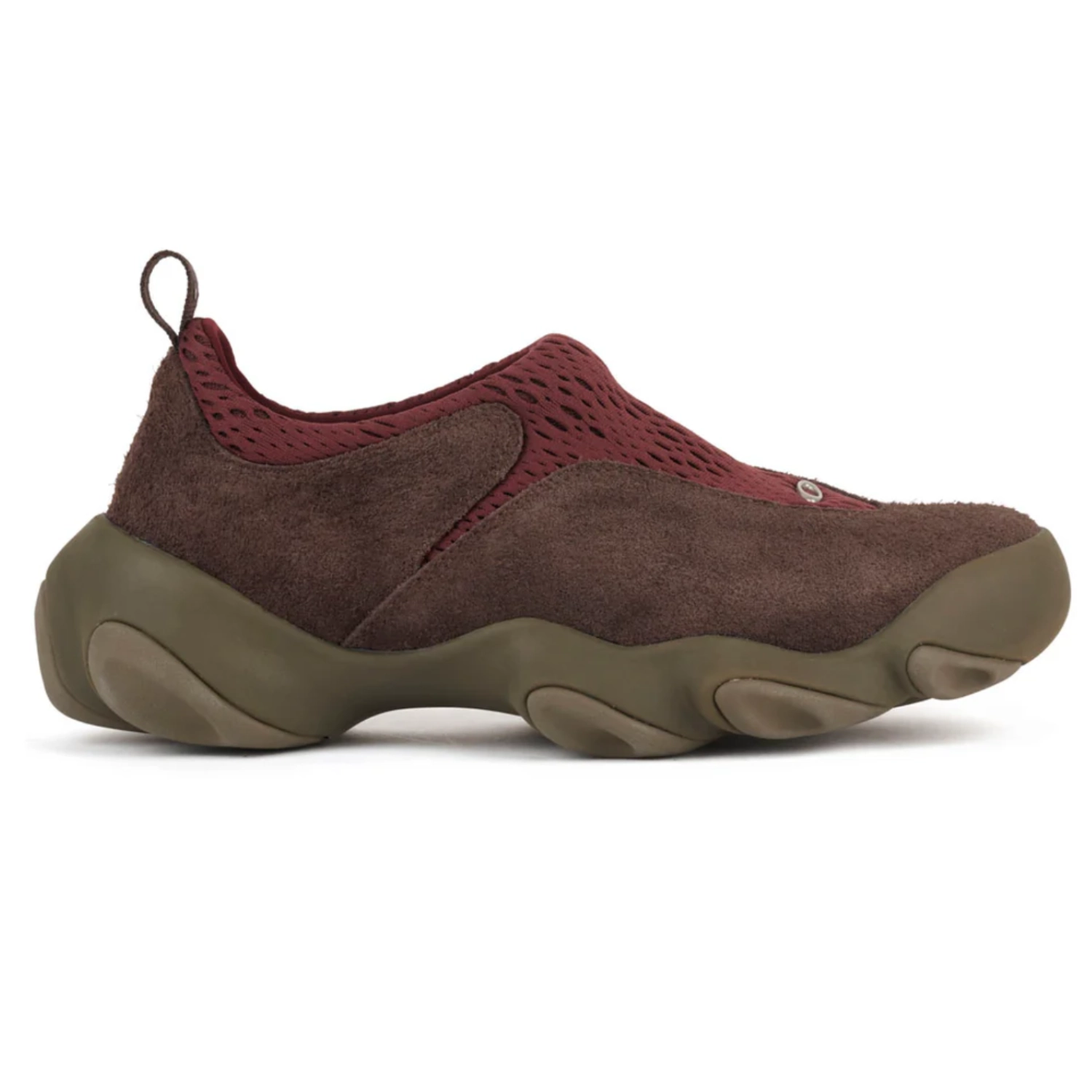 Oakley Factory Team Hairy Suede Flesh Ganache/Burgundy side view in a white background