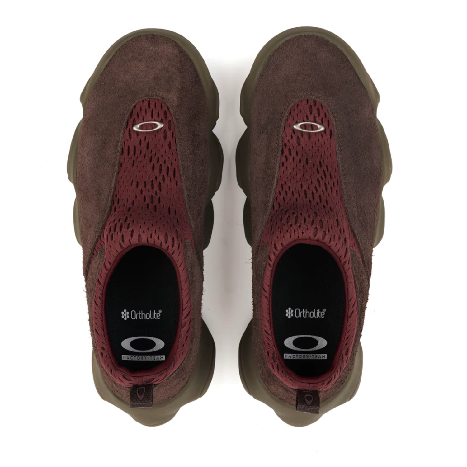 Oakley Factory Team Hairy Suede Flesh Ganache/Burgundy top view in a white background