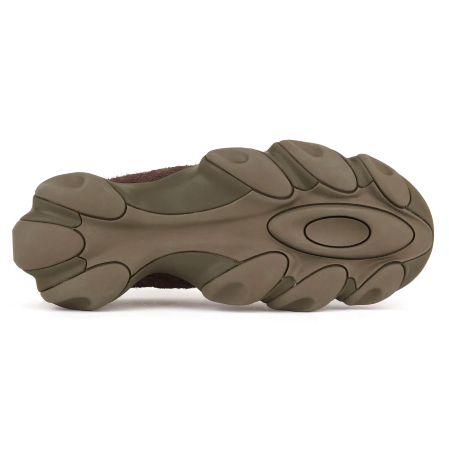 Oakley Factory Team Hairy Suede Flesh Ganache/Burgundy bottom view in a white background