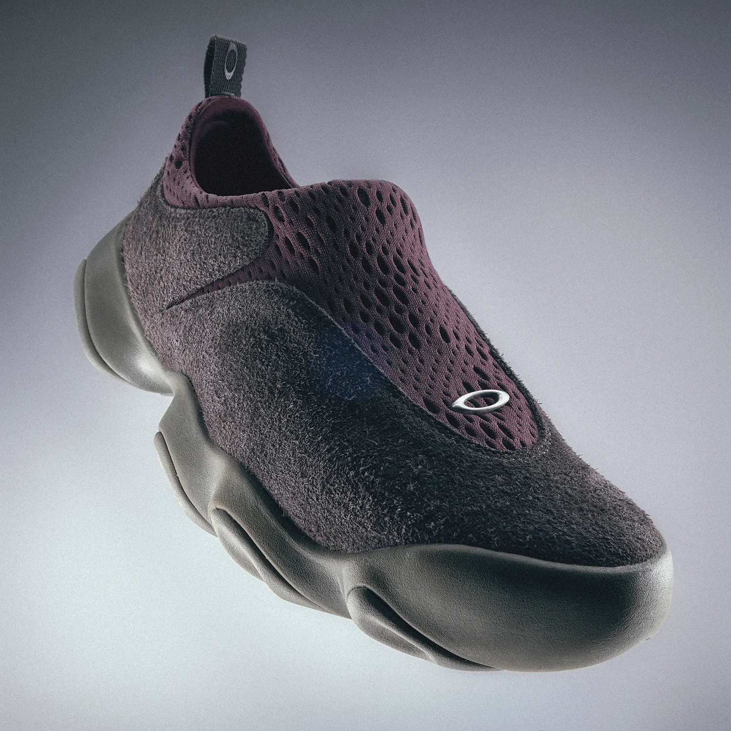 Oakley Factory Team Hairy Suede Flesh Ganache/Burgundy side/top view in a grey background