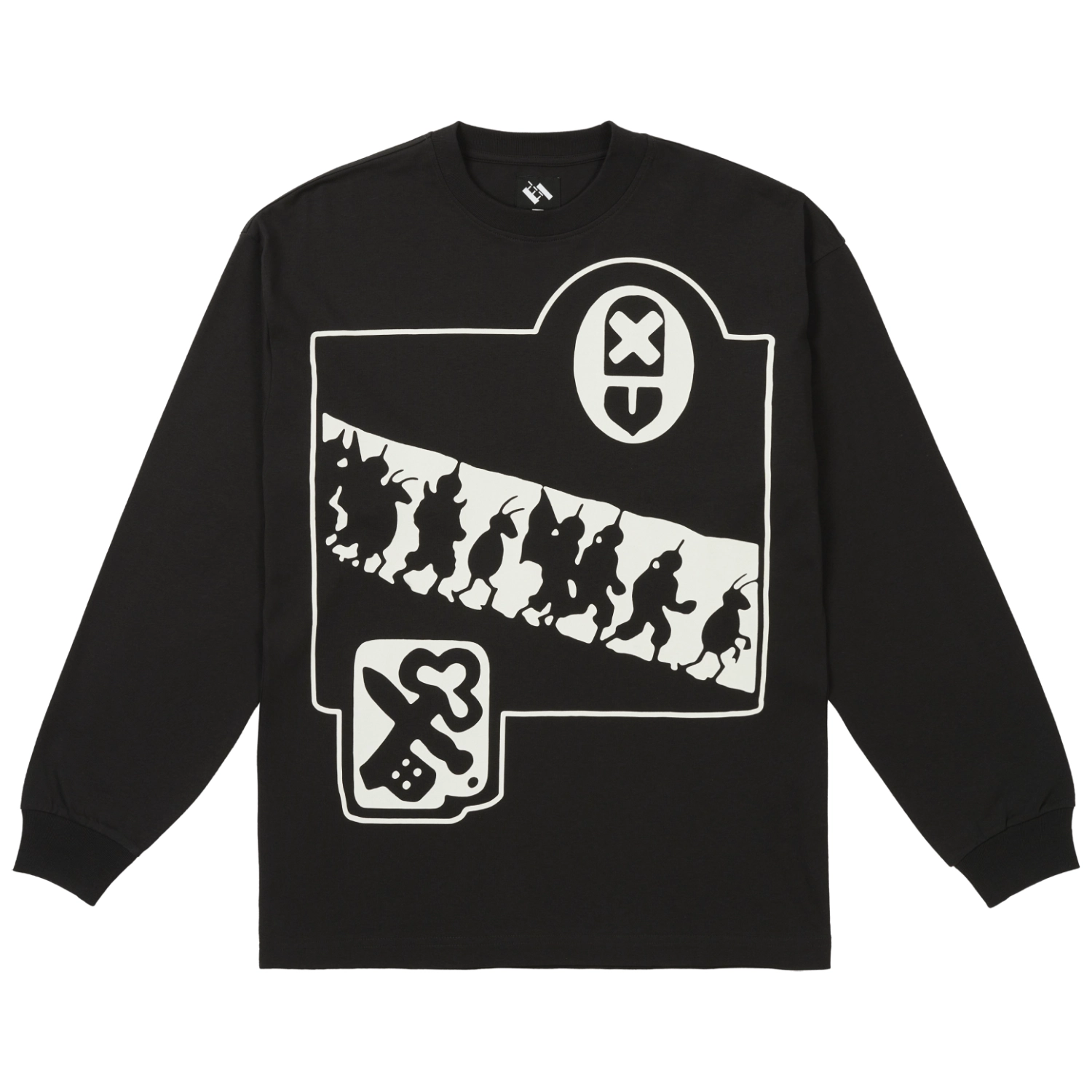 The Trilogy Tapes Pathetic Legion Longsleeve Black front view in a white background