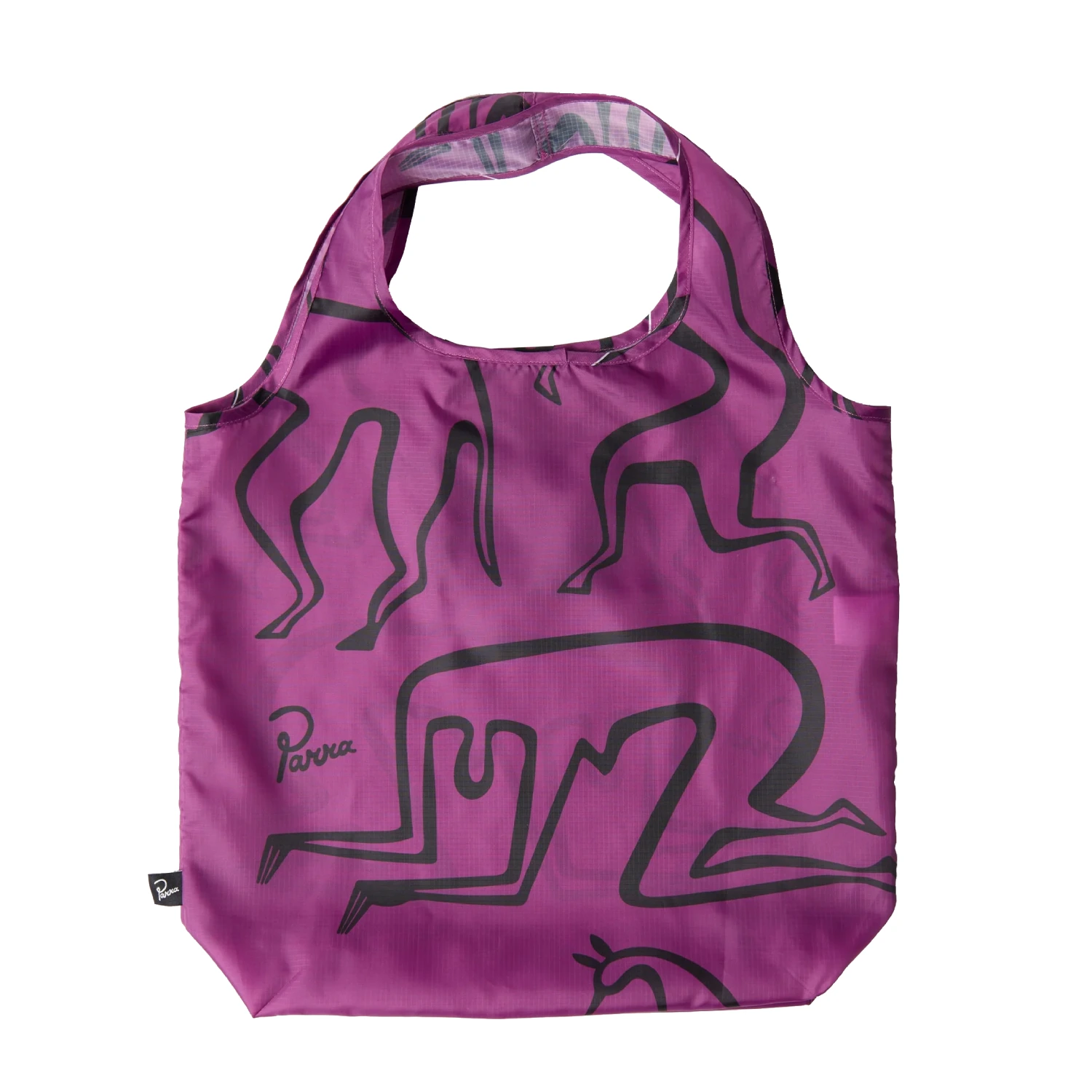by Parra Yoga Walks Bag Purple back view in a white background