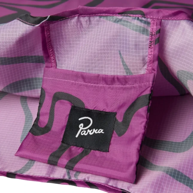 by Parra Yoga Walks Bag Purple inside pocket detail in a white background