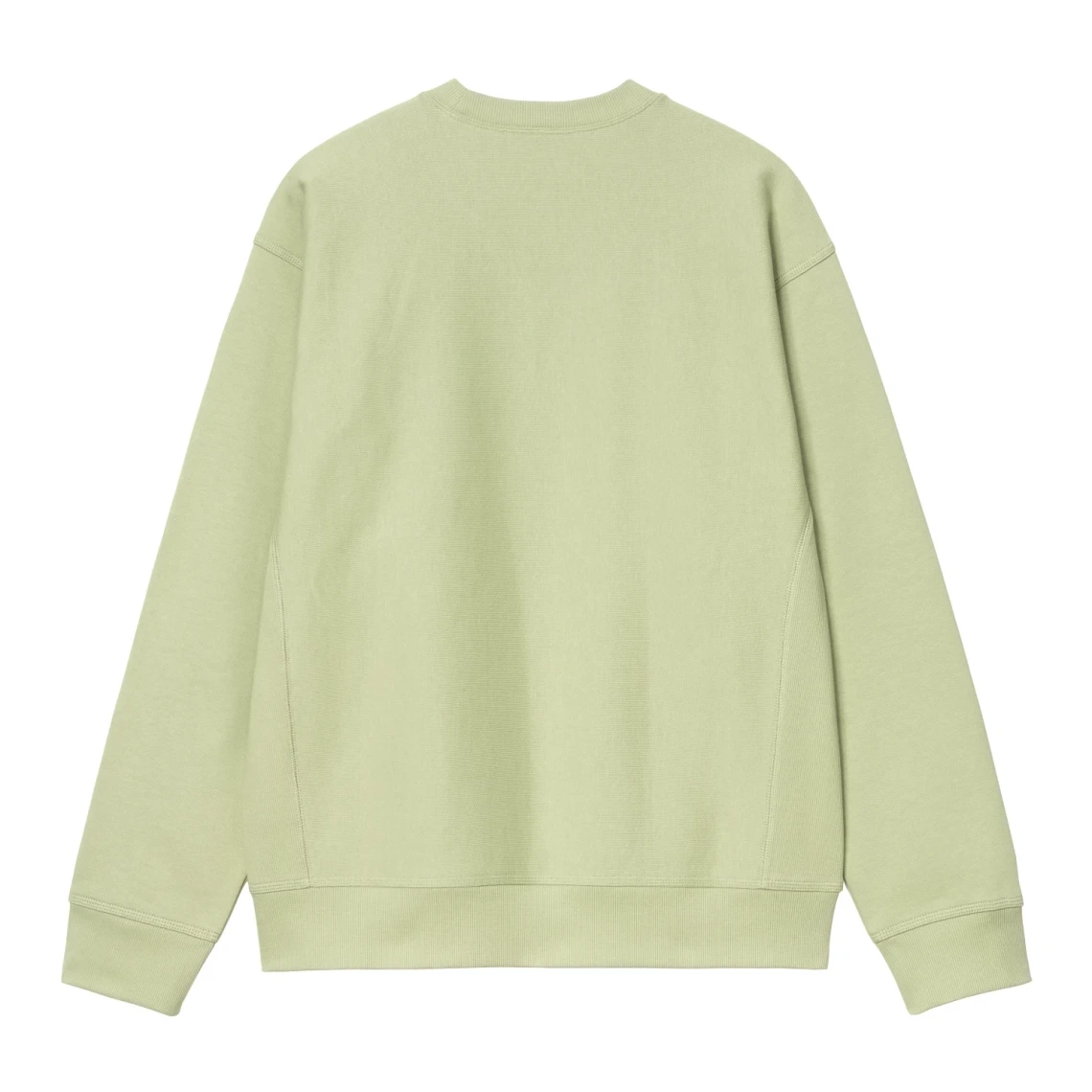 Carhartt WIP American Script Sweat Pale Olive back view in a white background