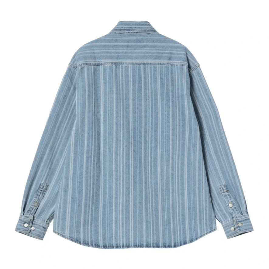 Carhartt WIP Rylan Shirt Jac Blue back view in a white background