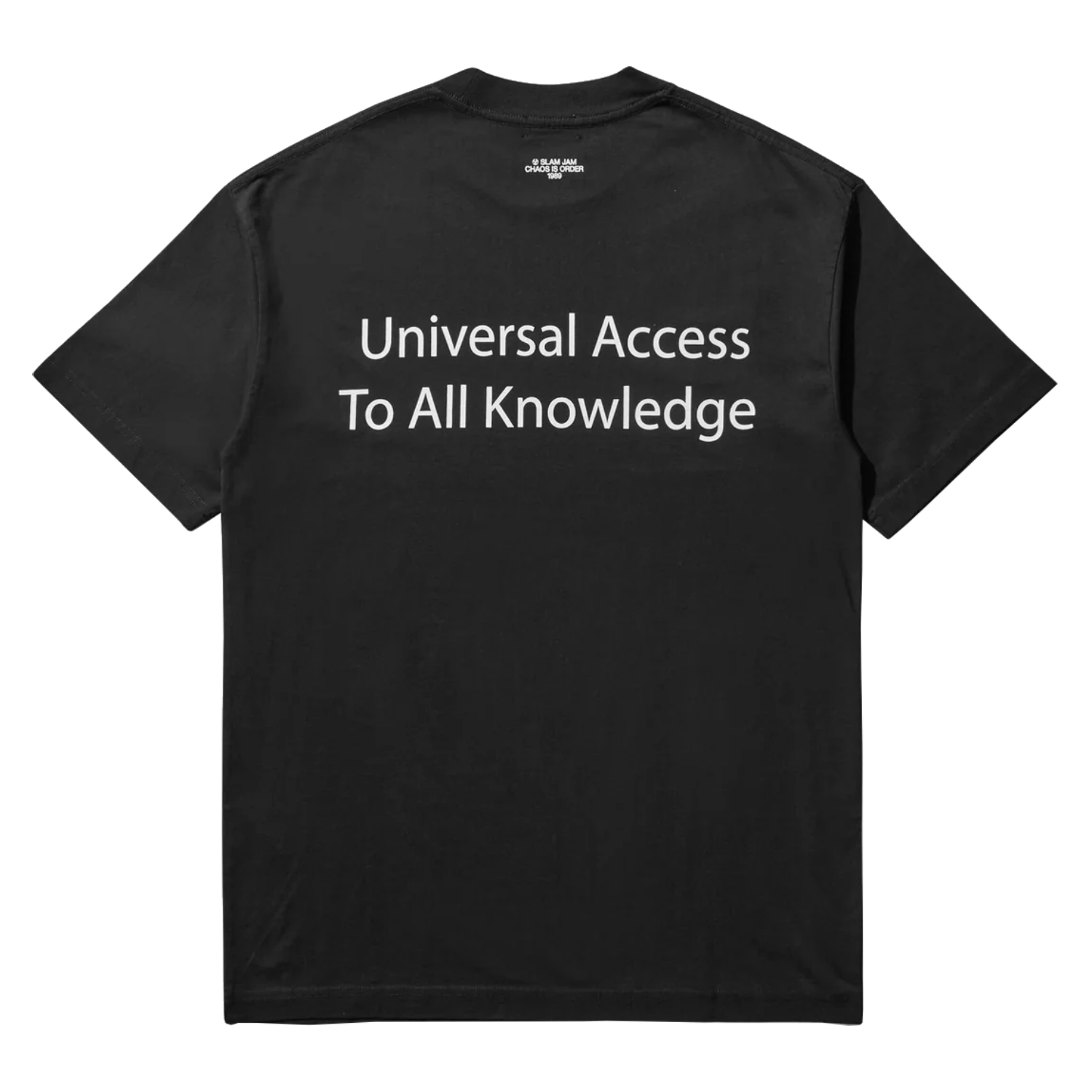 Slam Jam Temple T-Shirt Black back view in a white background