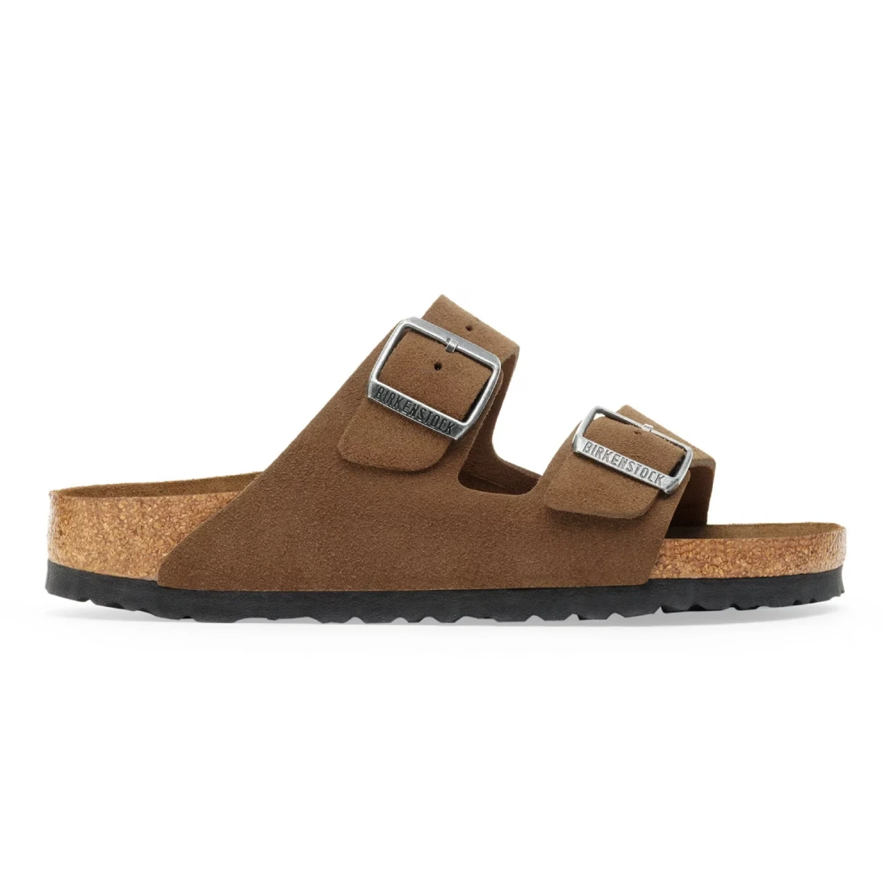 Birkenstock Arizona Soft Footbed Dark Tea Tonal side view in a white background