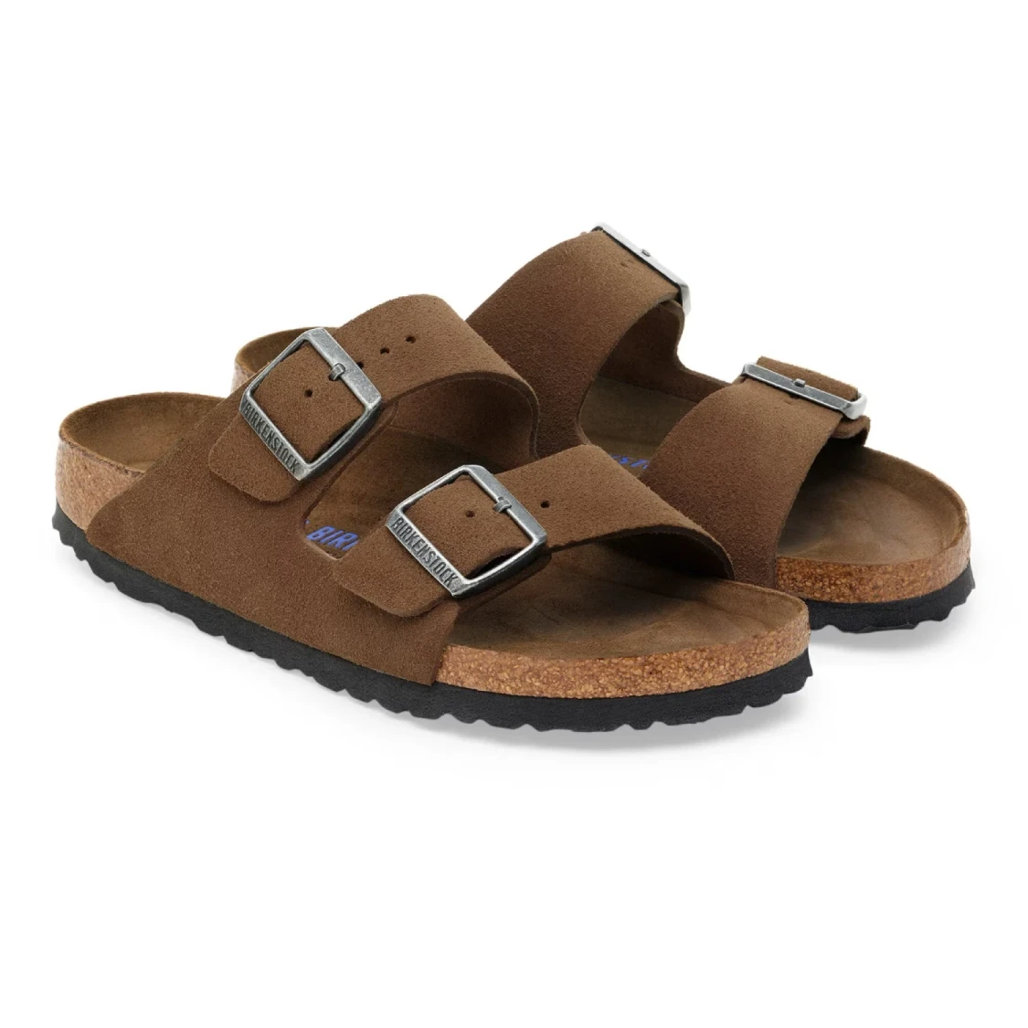 Birkenstock Arizona Soft Footbed Dark Tea Tonal side view in a white background