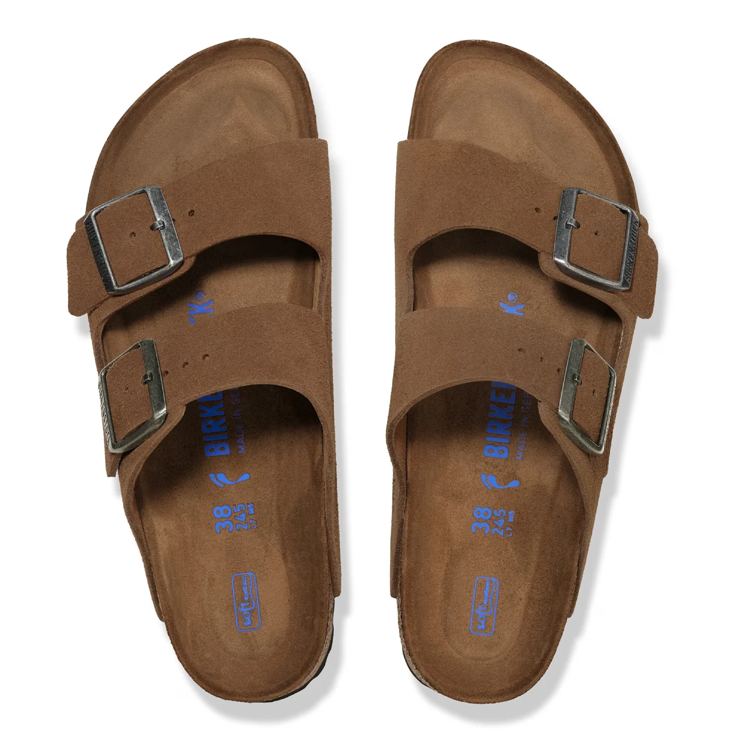 Birkenstock Arizona Soft Footbed Dark Tea Tonal top view in a white background