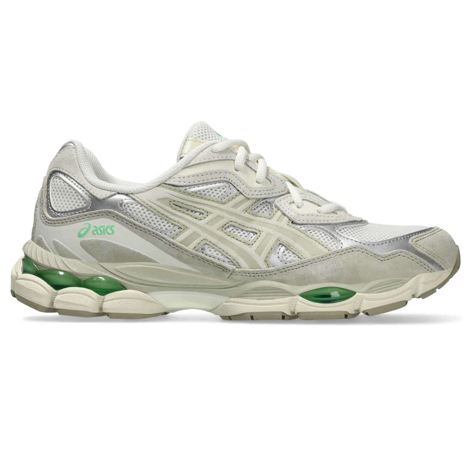 Asics GEL-NYC Cream/Fossil side view in a white background