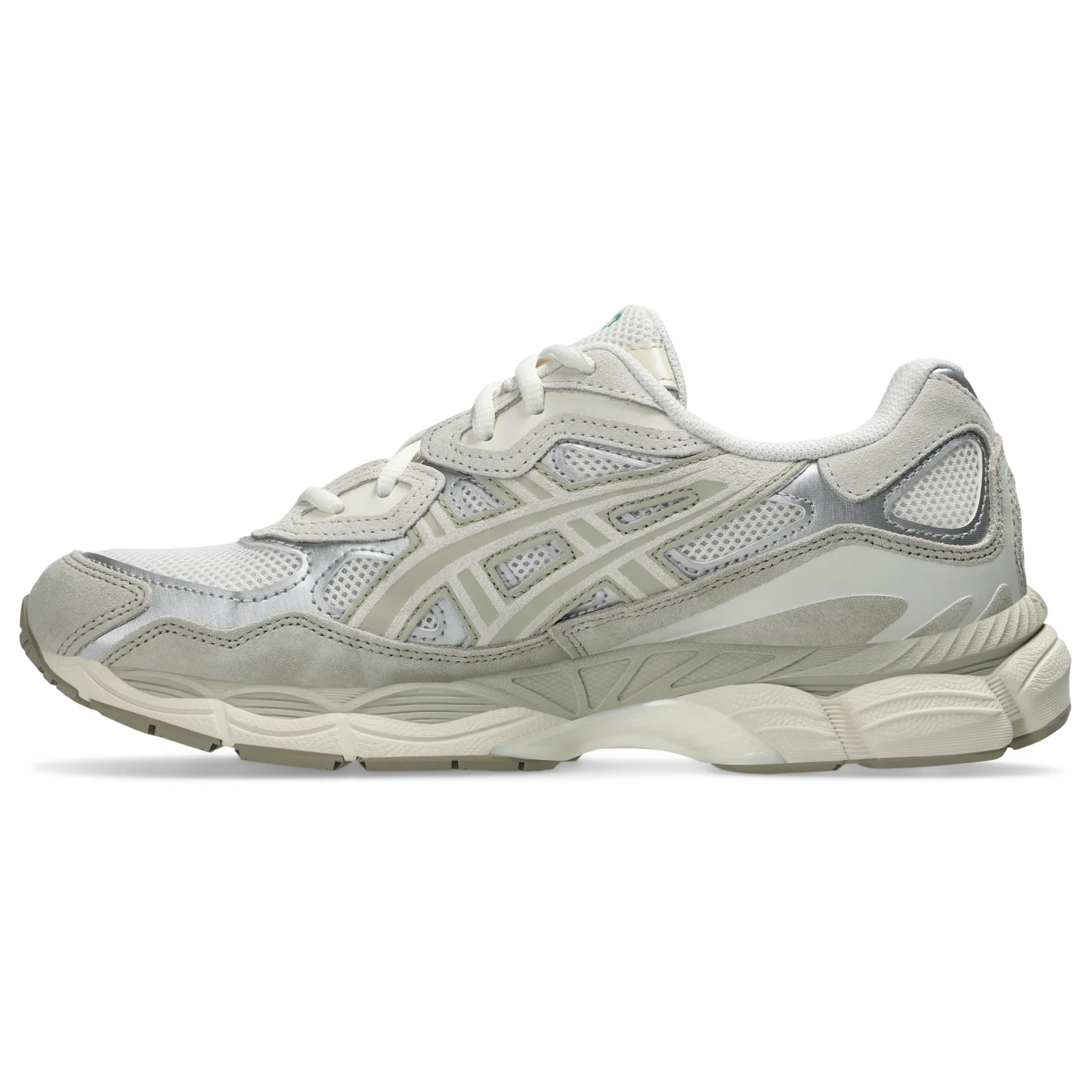 Asics GEL-NYC Cream/Fossil side view in a white background