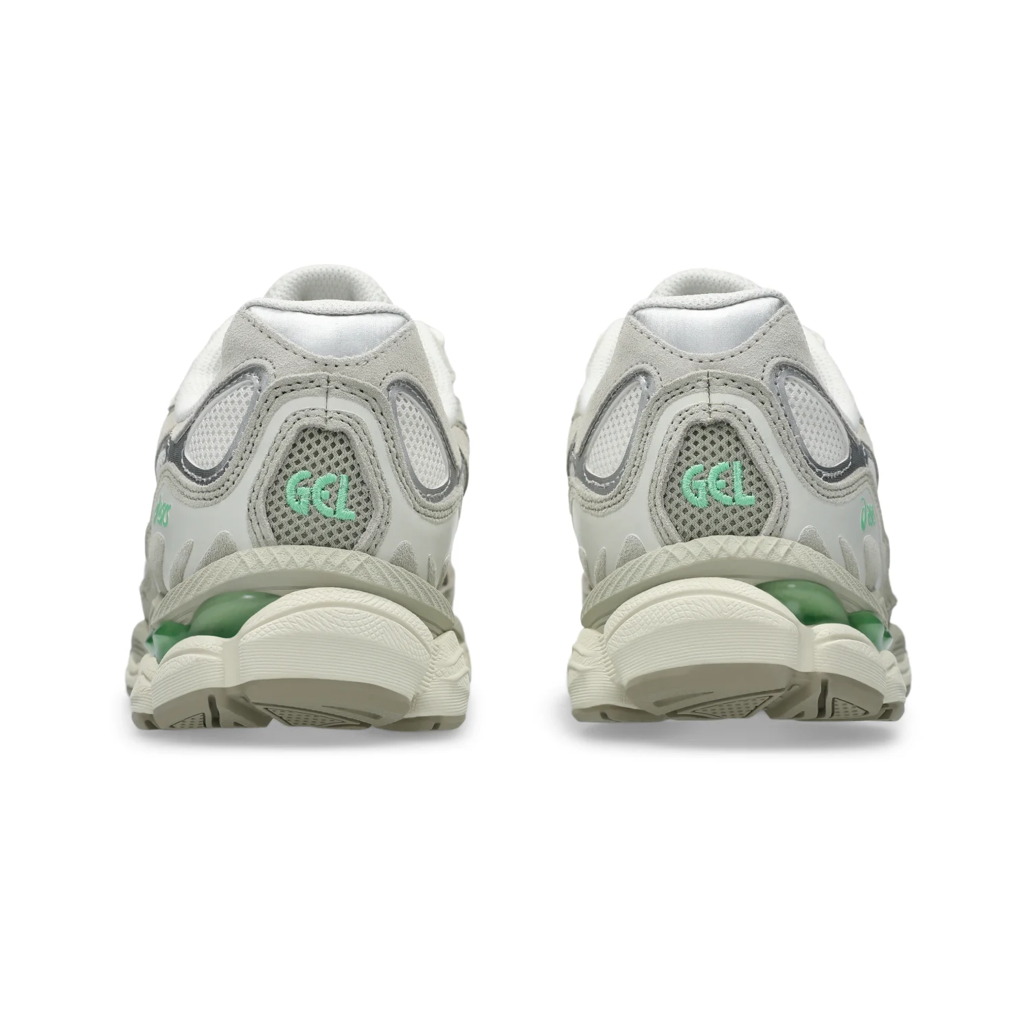 Asics GEL-NYC Cream/Fossil back view in a white background