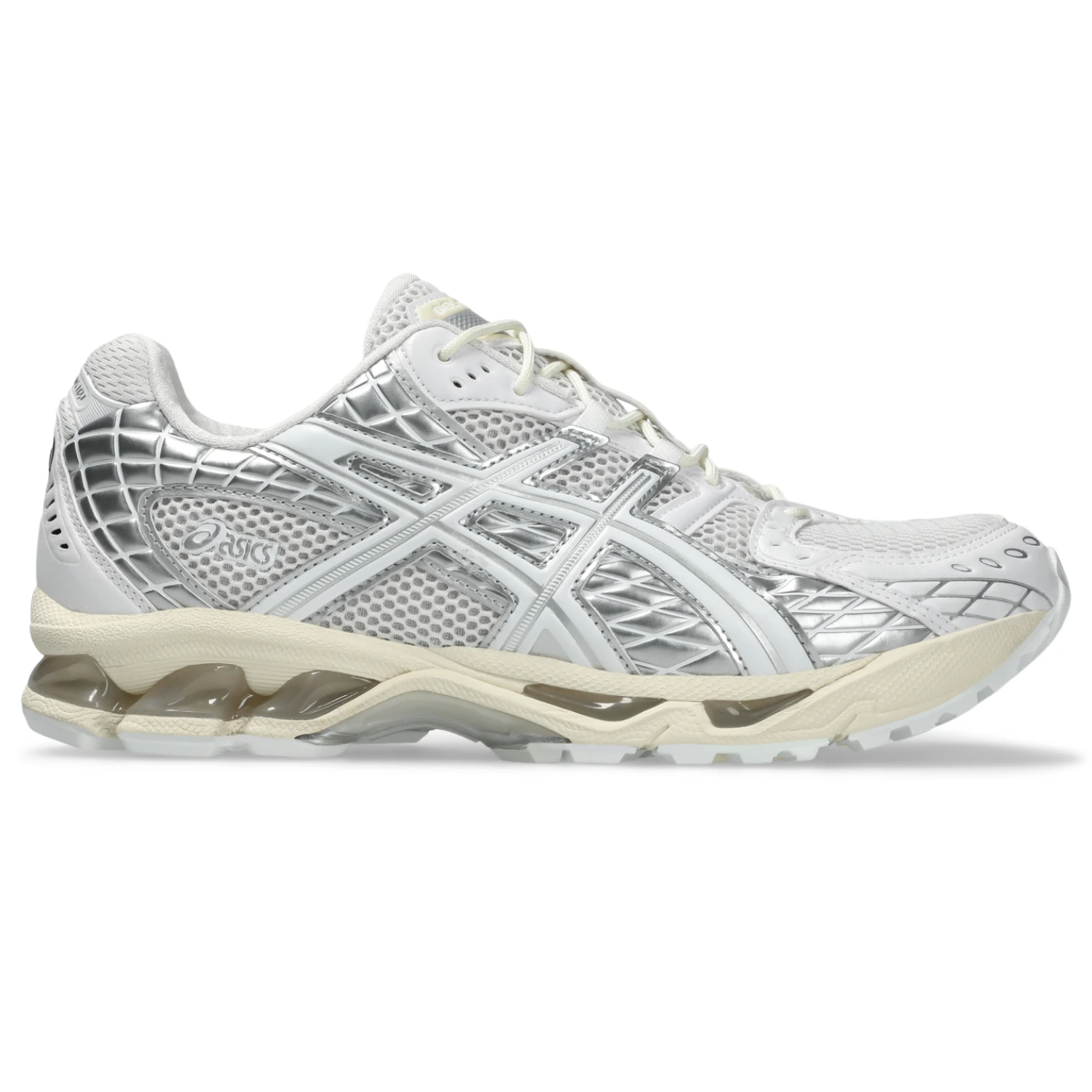 Asics Nimbus 10.1 White/Pure Silver side view in a white background