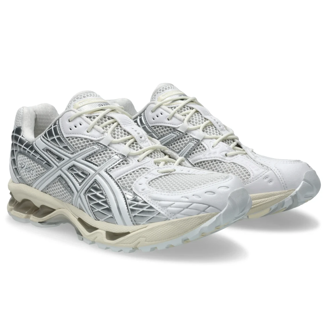 Asics Nimbus 10.1 White/Pure Silver side view in a white background
