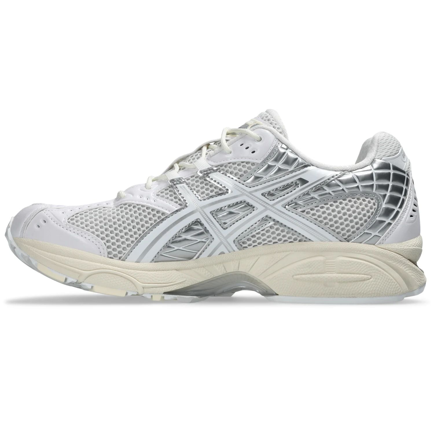 Asics Nimbus 10.1 White/Pure Silver side view in a white background